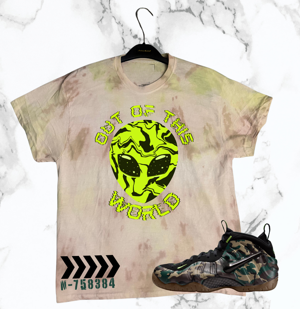 Marble Hand Dyed Camo Shirt, Matches Camo Foamposite Sneakers