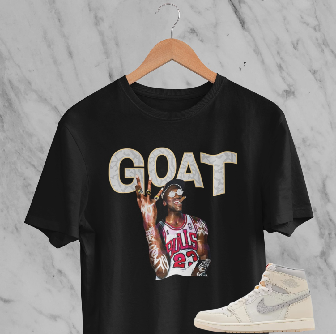 Elephant Print GOAT Hoodie, Matches Air 1's High OG Sail/University Red Sneakers