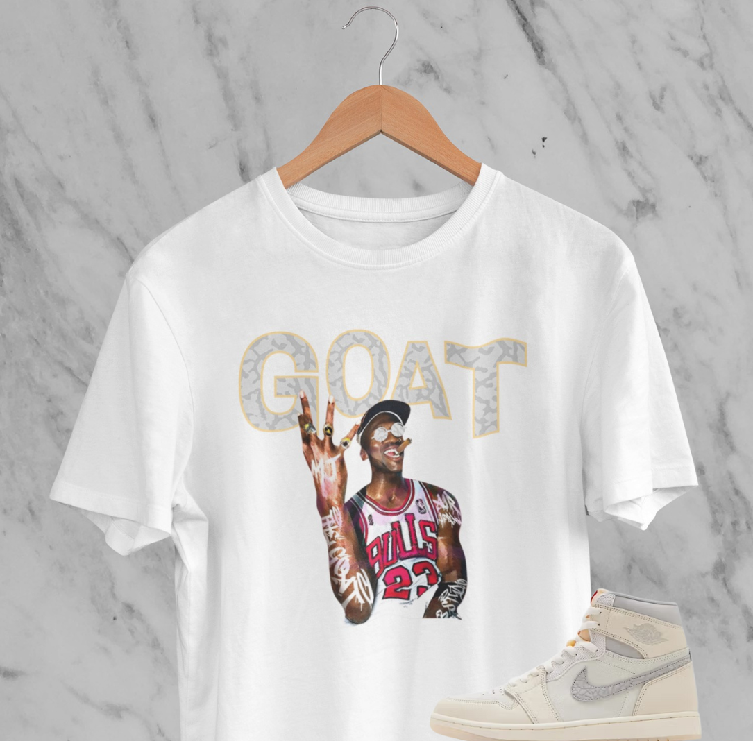 Elephant Print GOAT Hoodie, Matches Air 1's High OG Sail/University Red Sneakers