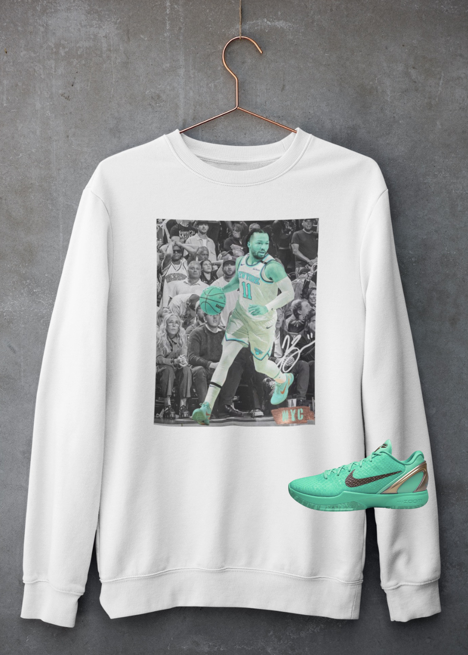 Jalen Brunson Hoodie, Matches Kobe Protro 6 Statue of Liberty Sneakers