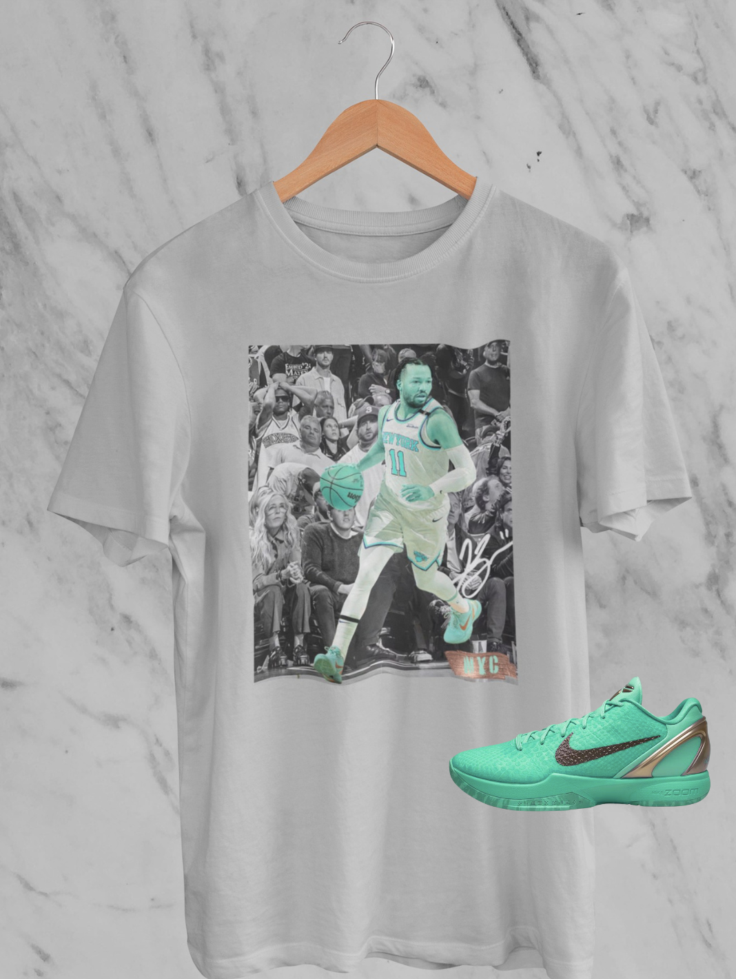 Jalen Brunson Hoodie, Matches Kobe Protro 6 Statue of Liberty Sneakers