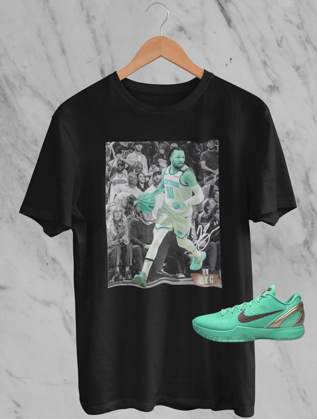 Jalen Brunson Hoodie, Matches Kobe Protro 6 Statue of Liberty Sneakers