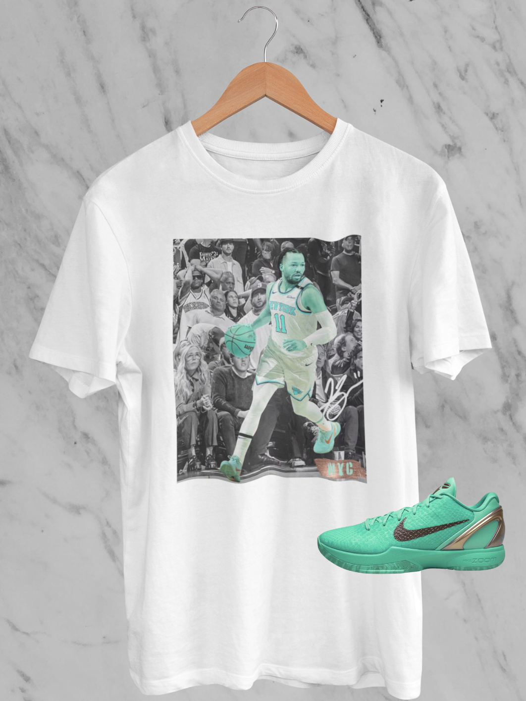 Jalen Brunson Hoodie, Matches Kobe Protro 6 Statue of Liberty Sneakers