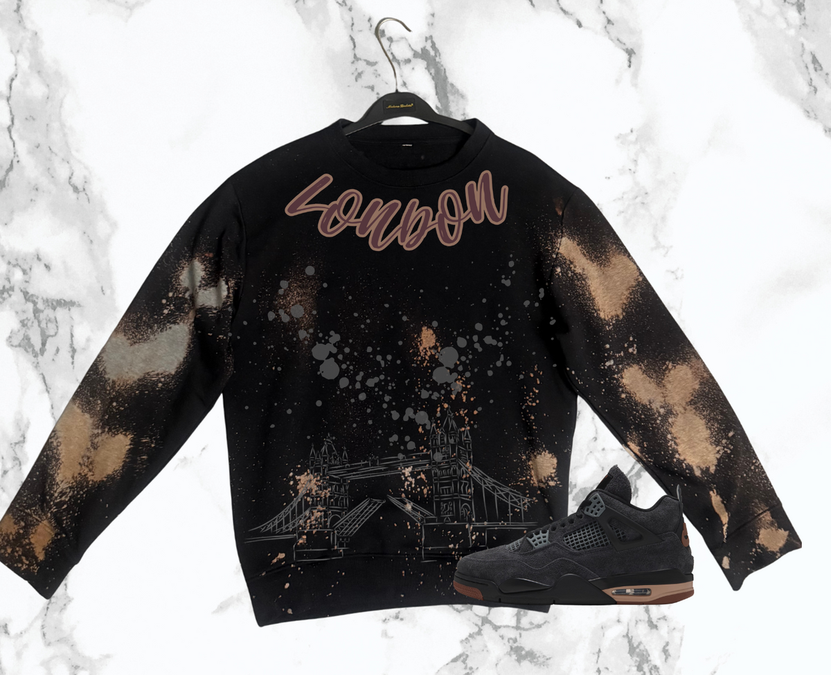 Color Distressed London Shirt, Matches AJ 4 London Sneakers