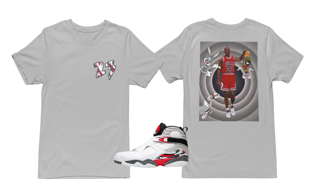 Looney Tunes Hoodie, Matches Air 8s Bugs Bunny Sneakers, Front and Back Graphic Shirt