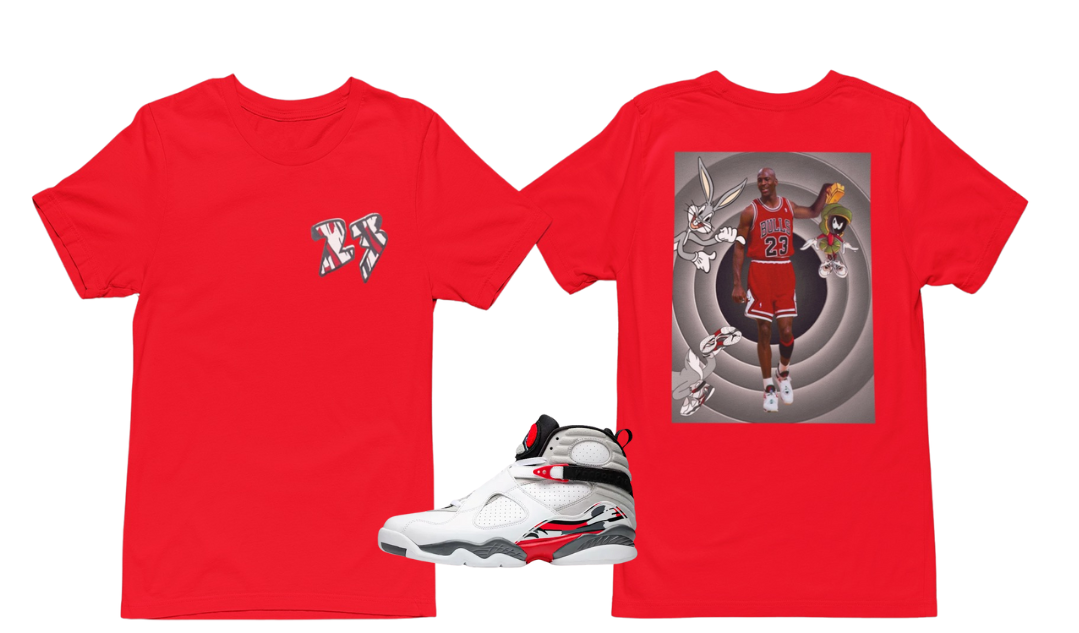 Looney Tunes Hoodie, Matches Air 8s Bugs Bunny Sneakers, Front and Back Graphic Shirt