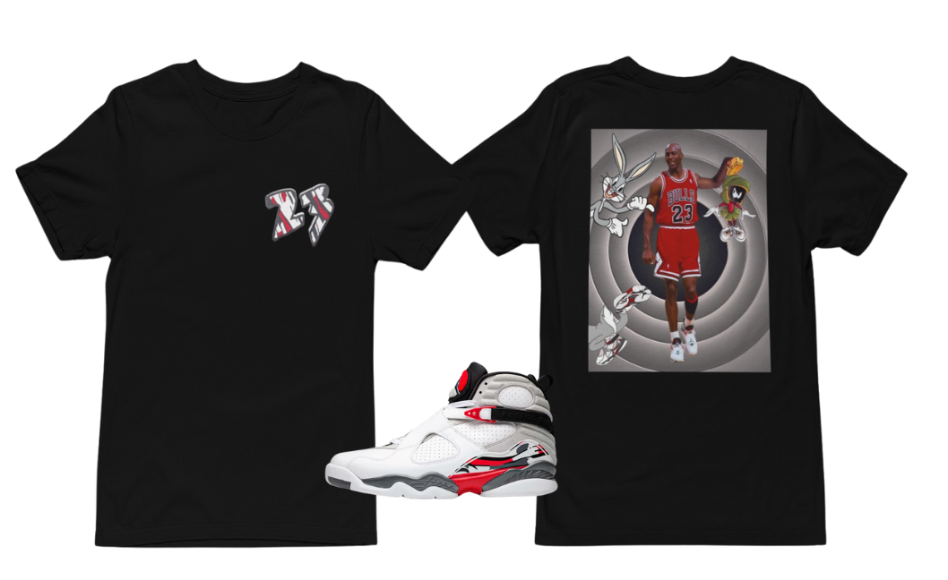 Looney Tunes Hoodie, Matches Air 8s Bugs Bunny Sneakers, Front and Back Graphic Shirt