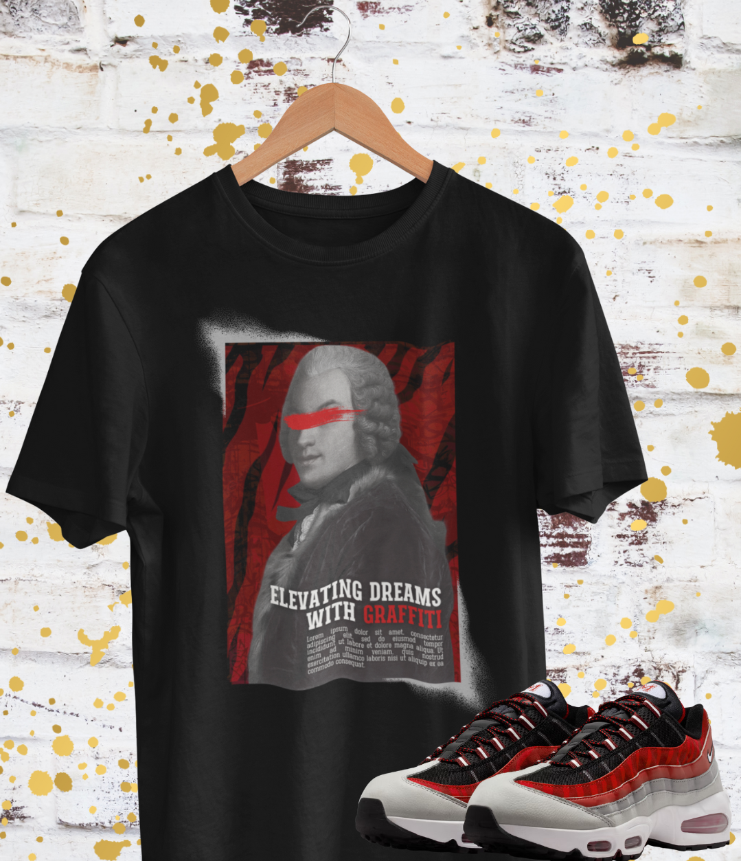 Graffiti Hoodie, Matches Airmax 95's Yardhouse Morehouse Sneakers, Tiger Stripe Graphic, Sneaker Match Shirt, Retro 95's Shirt