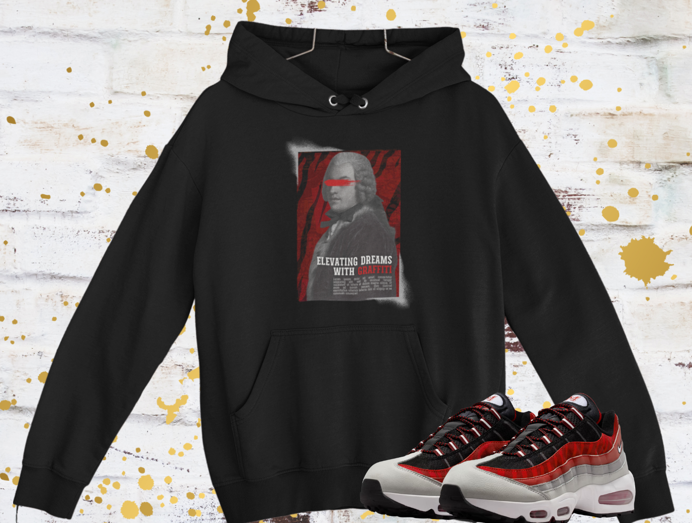 Graffiti Hoodie, Matches Airmax 95's Yardhouse Morehouse Sneakers, Tiger Stripe Graphic, Sneaker Match Shirt, Retro 95's Shirt