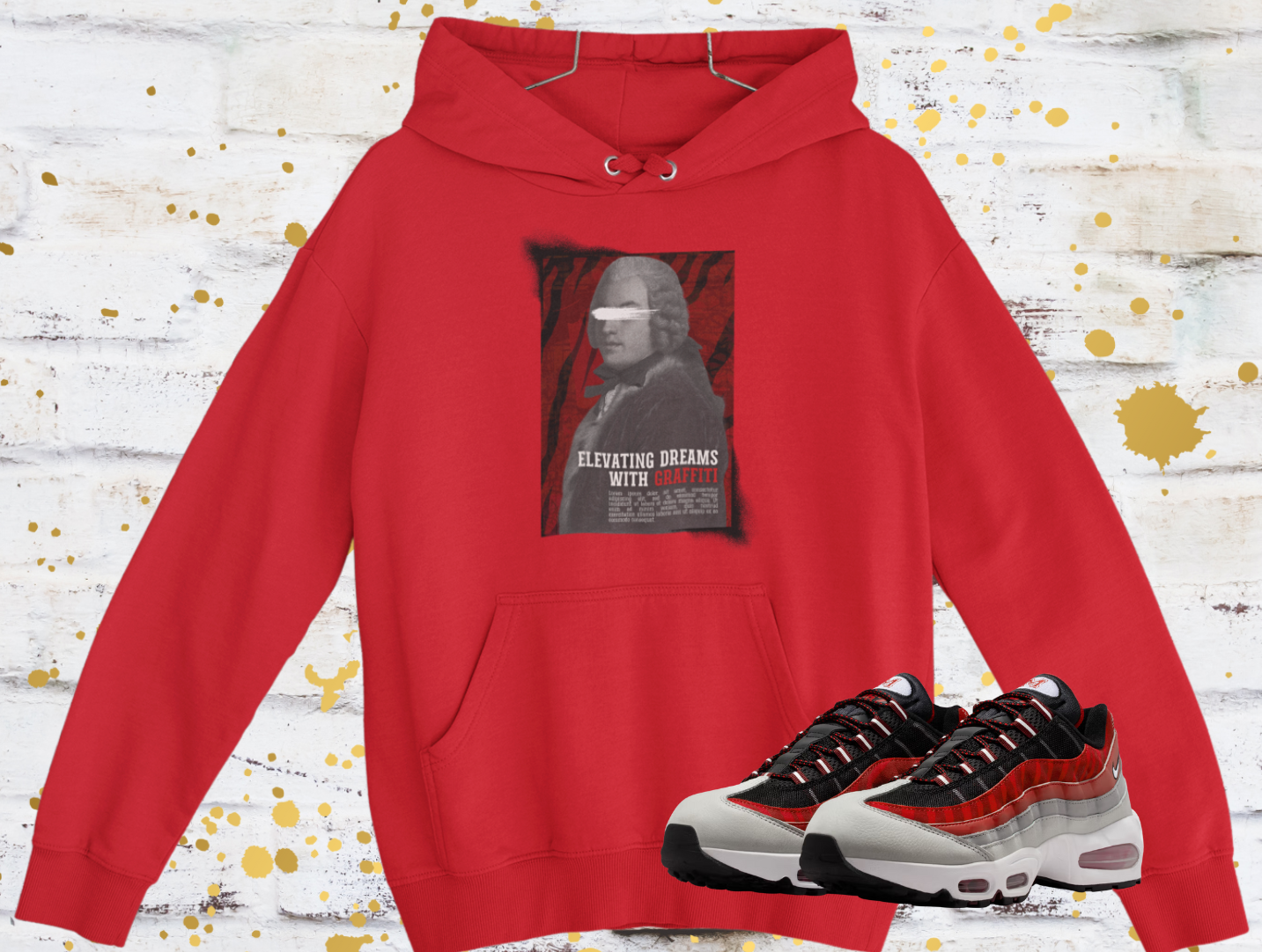 Graffiti Hoodie, Matches Airmax 95's Yardhouse Morehouse Sneakers, Tiger Stripe Graphic, Sneaker Match Shirt, Retro 95's Shirt