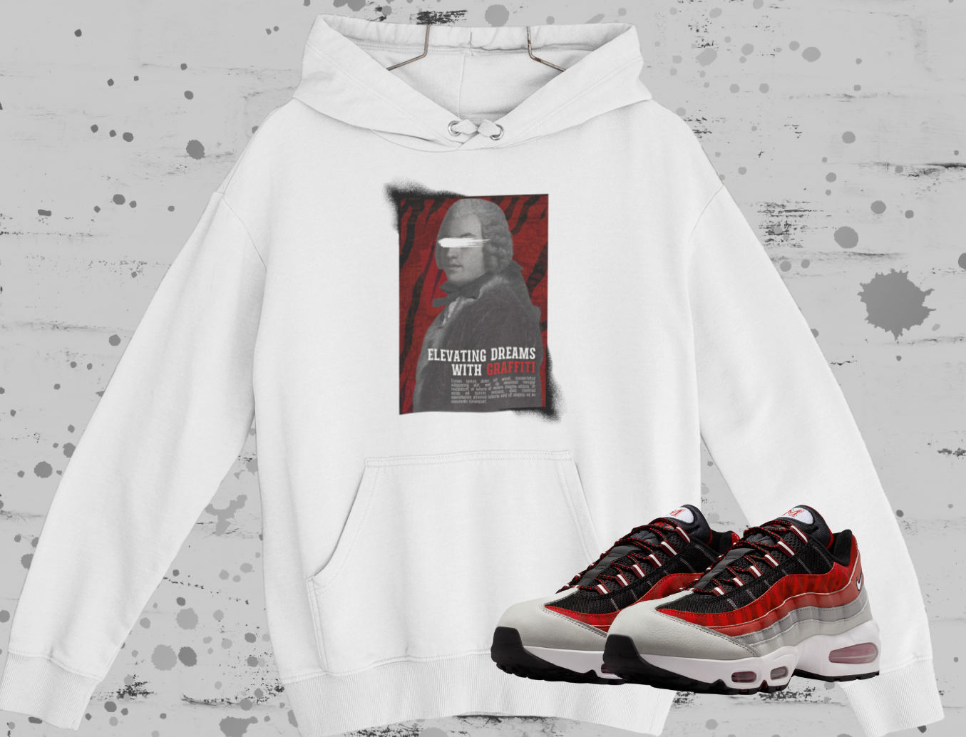 Graffiti Hoodie, Matches Airmax 95's Yardhouse Morehouse Sneakers, Tiger Stripe Graphic, Sneaker Match Shirt, Retro 95's Shirt
