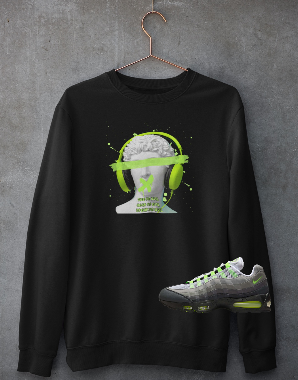 Graffiti Graphic Shirt, Matches Max 95 OG Neon Sneakers