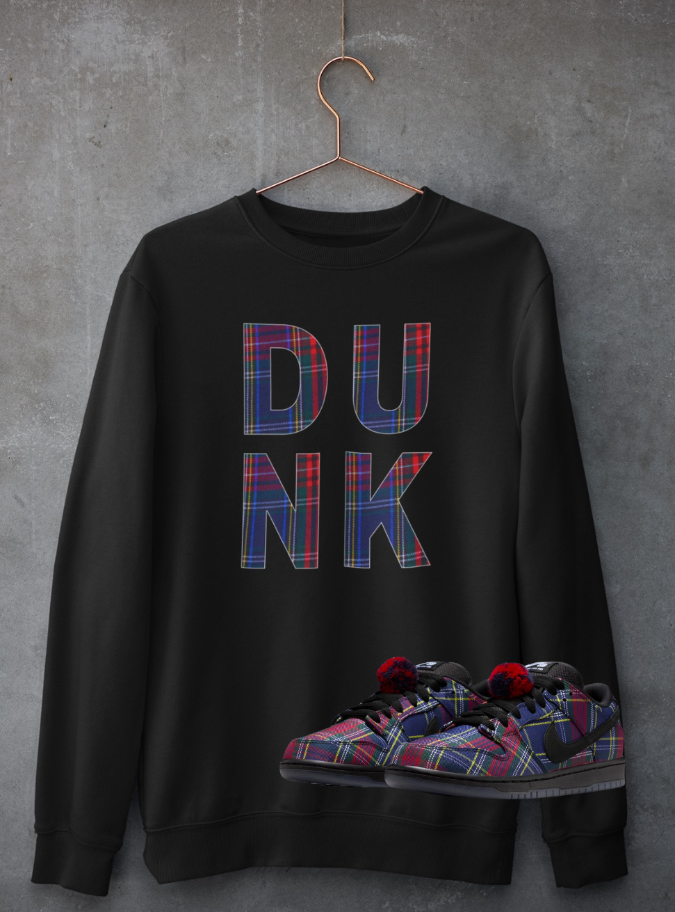 Plaid Graphic Hoodie, Matches Nardwuar's SB Dunk Plaid Sneakers