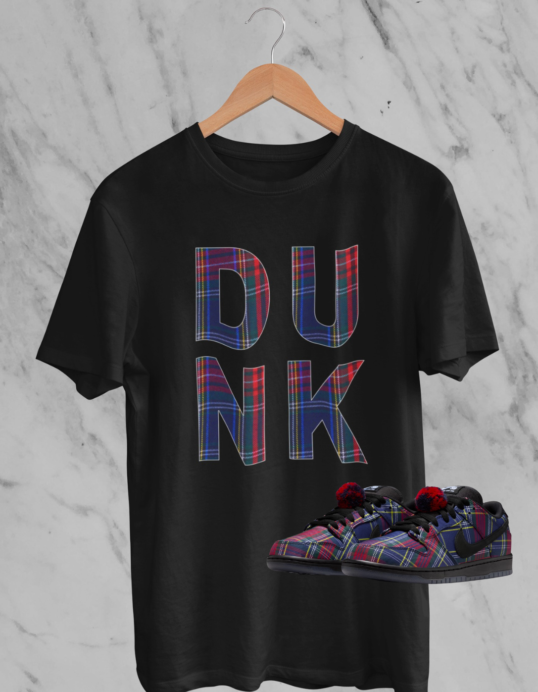 Plaid Graphic Hoodie, Matches Nardwuar's SB Dunk Plaid Sneakers