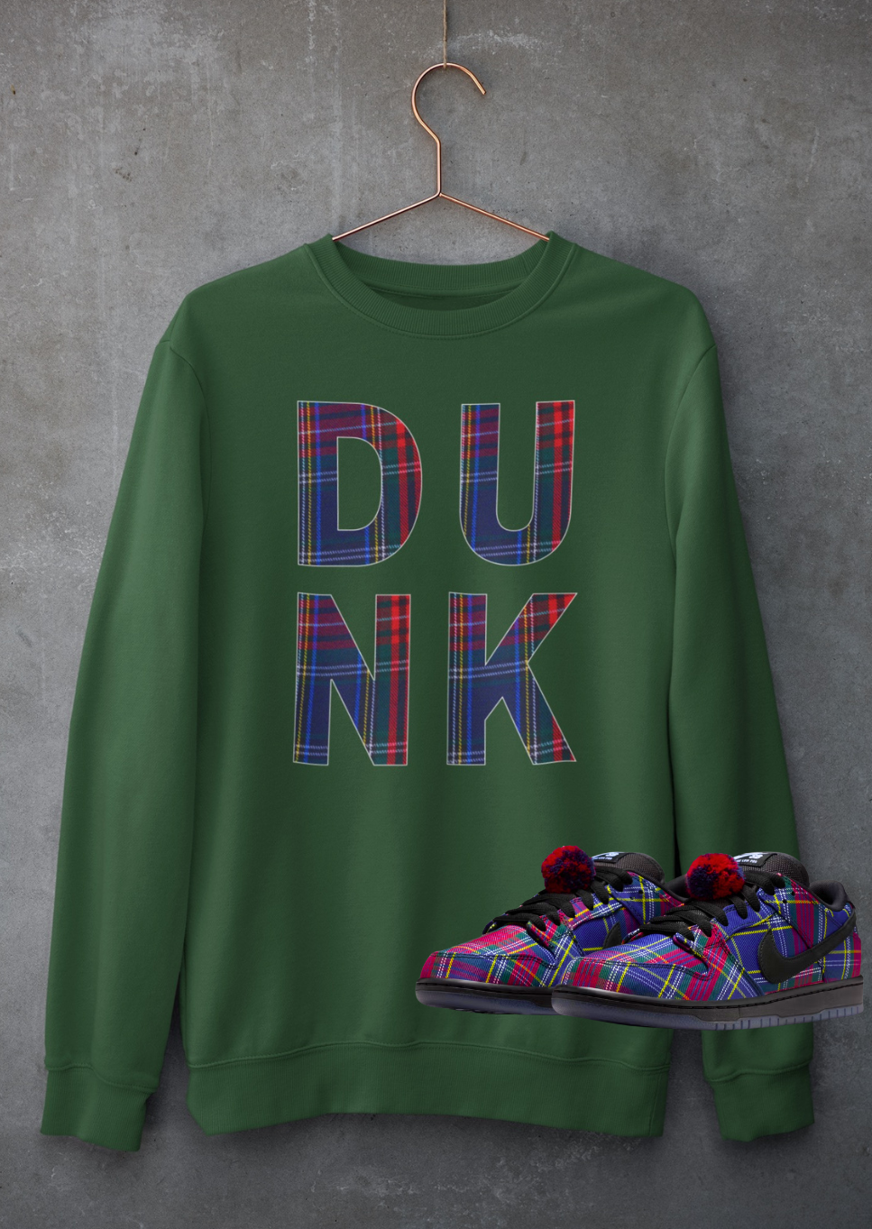 Plaid Graphic Hoodie, Matches Nardwuar's SB Dunk Plaid Sneakers