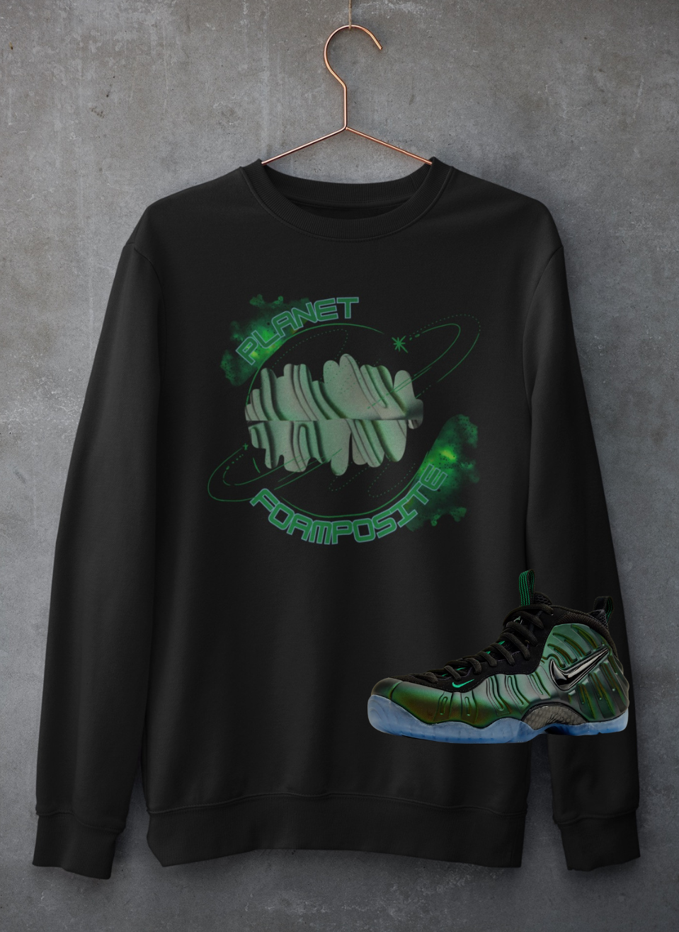 Foamposite Hoodie, Matches Foamposite Pro Pine Green Sneakers, Outer Space Shirt