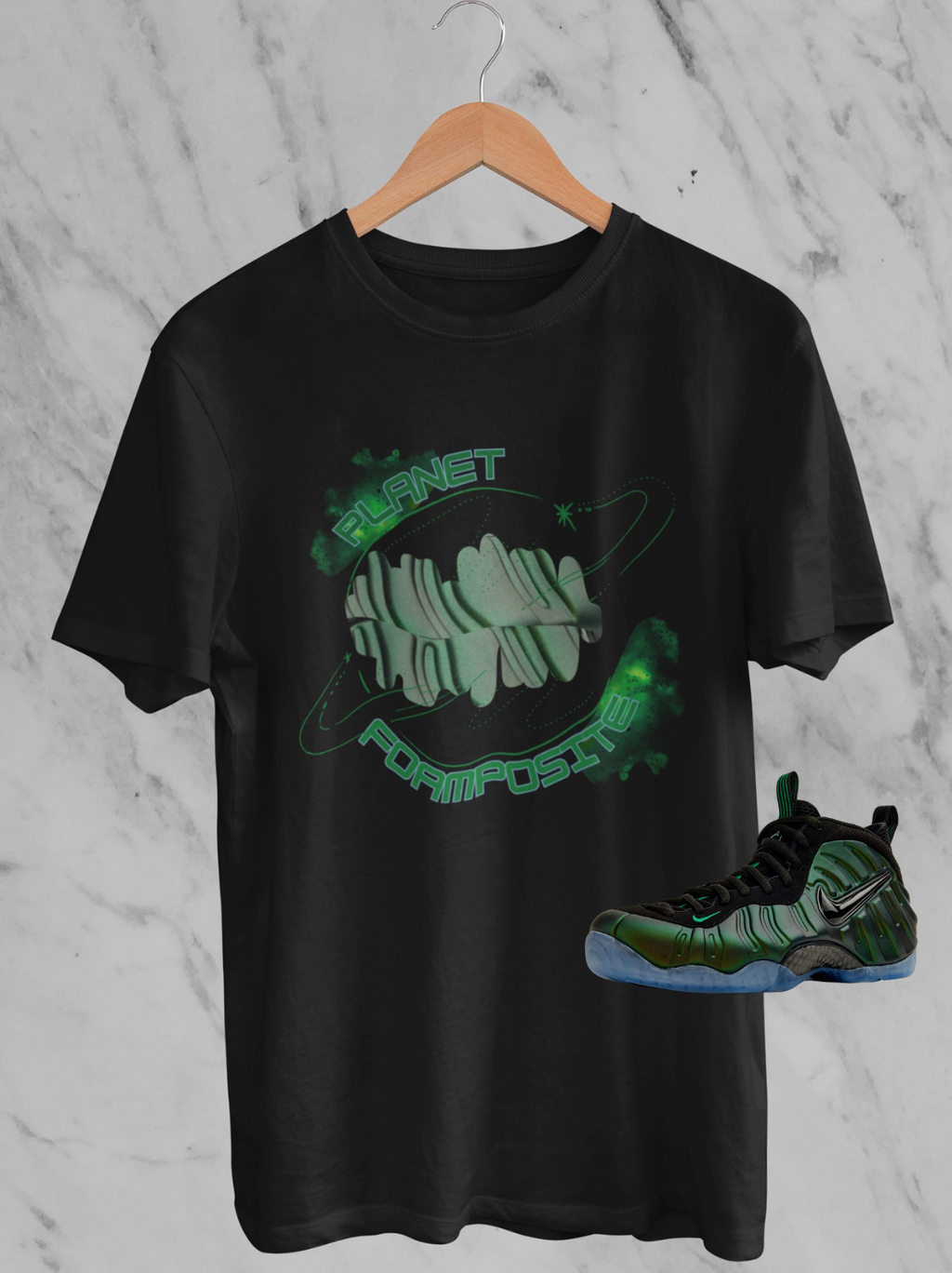 Foamposite Hoodie, Matches Foamposite Pro Pine Green Sneakers, Outer Space Shirt
