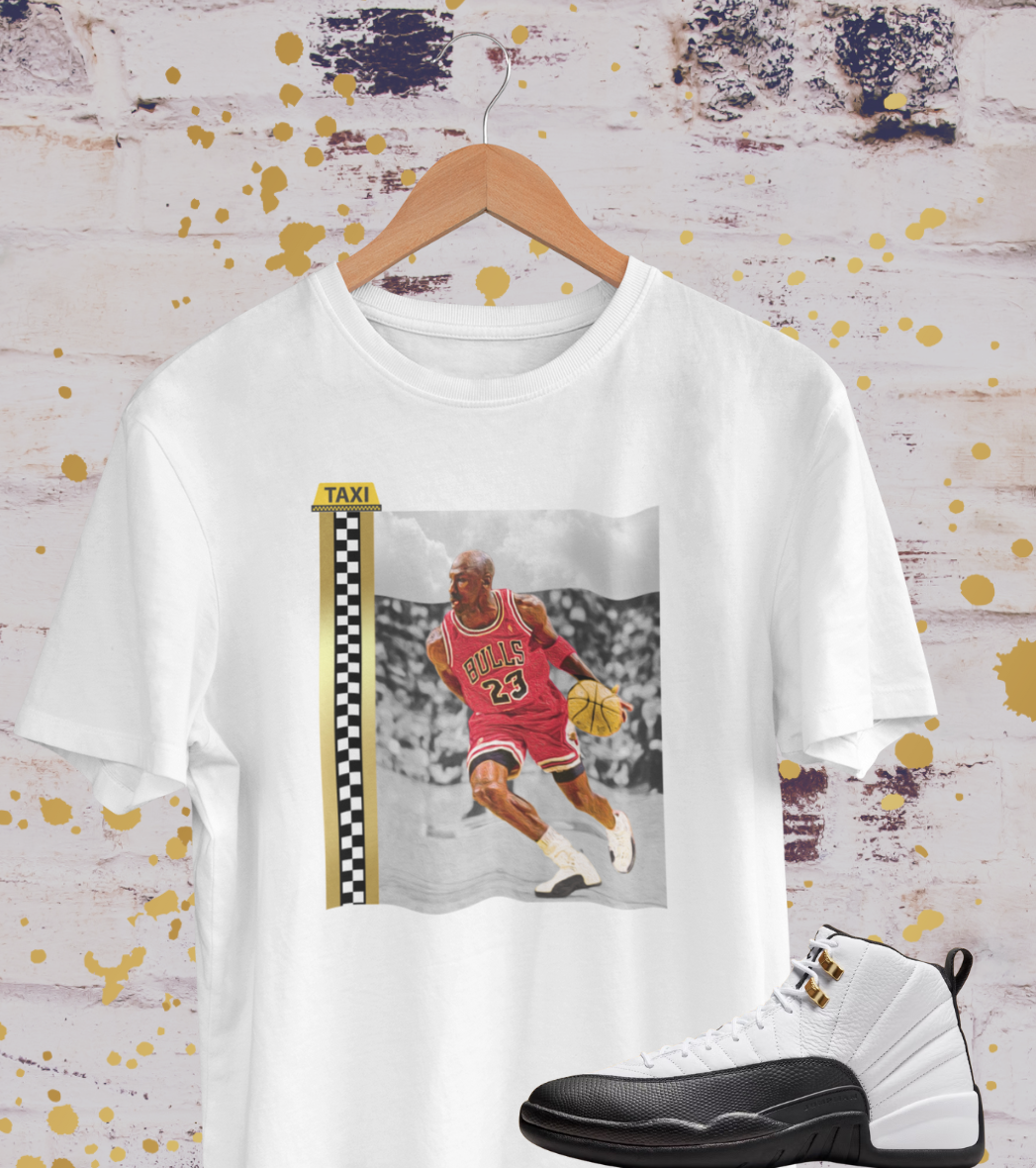Michael Jordan Fan Art Hoodie, Matches Air 12s Taxi Sneakers, Sneaker Match Shirt, Retro Taxis Sweatshirt