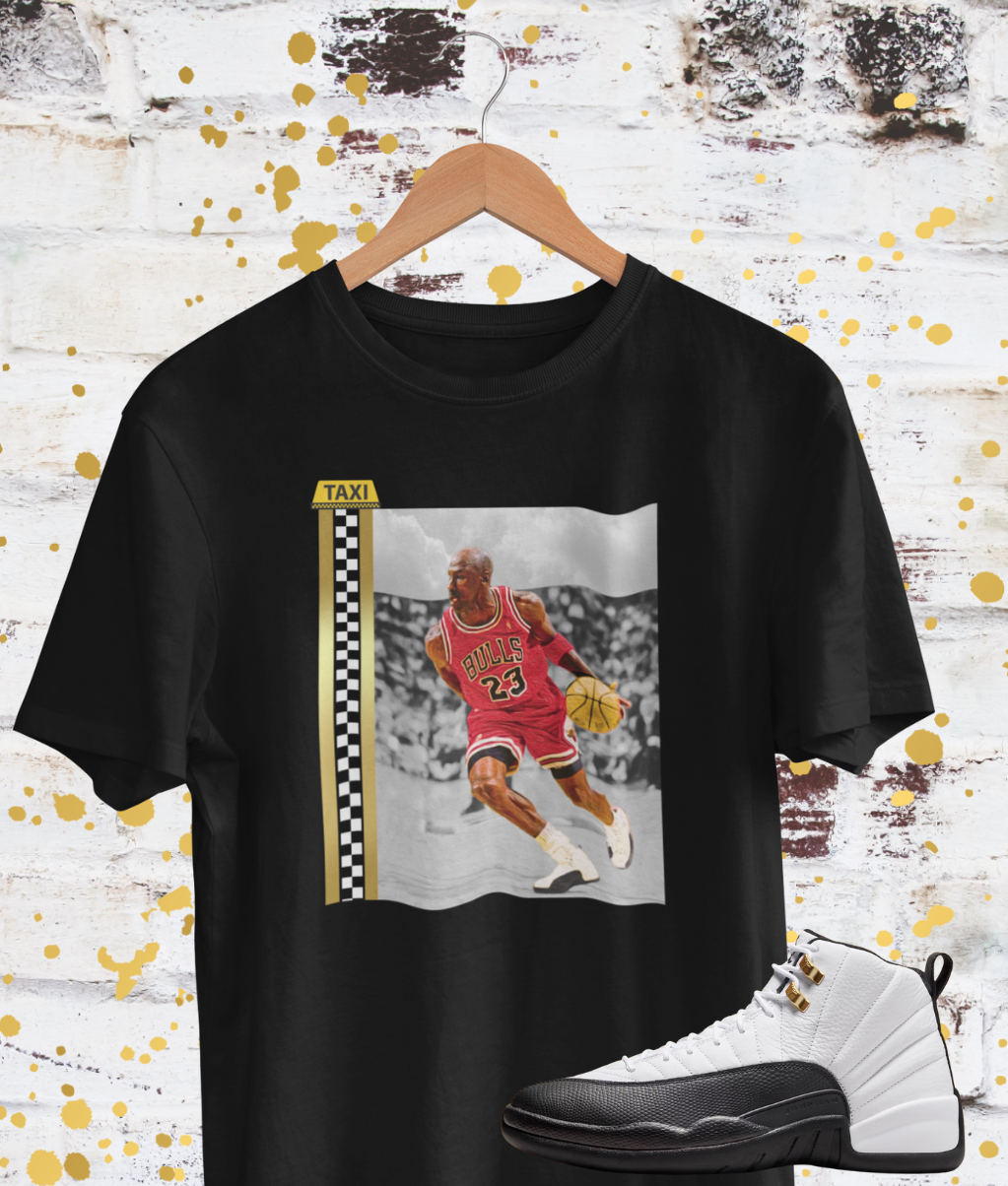 Michael Jordan Fan Art Hoodie, Matches Air 12s Taxi Sneakers, Sneaker Match Shirt, Retro Taxis Sweatshirt