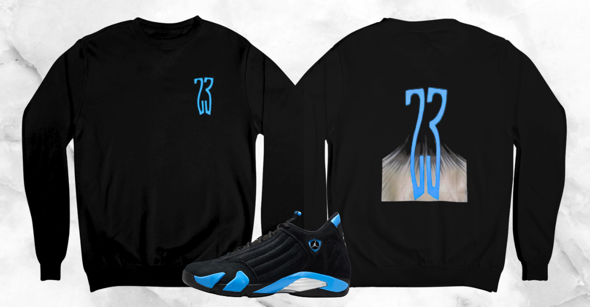 Metallic 23 Shirt, Matches Air 14's University Blue Sneakers
