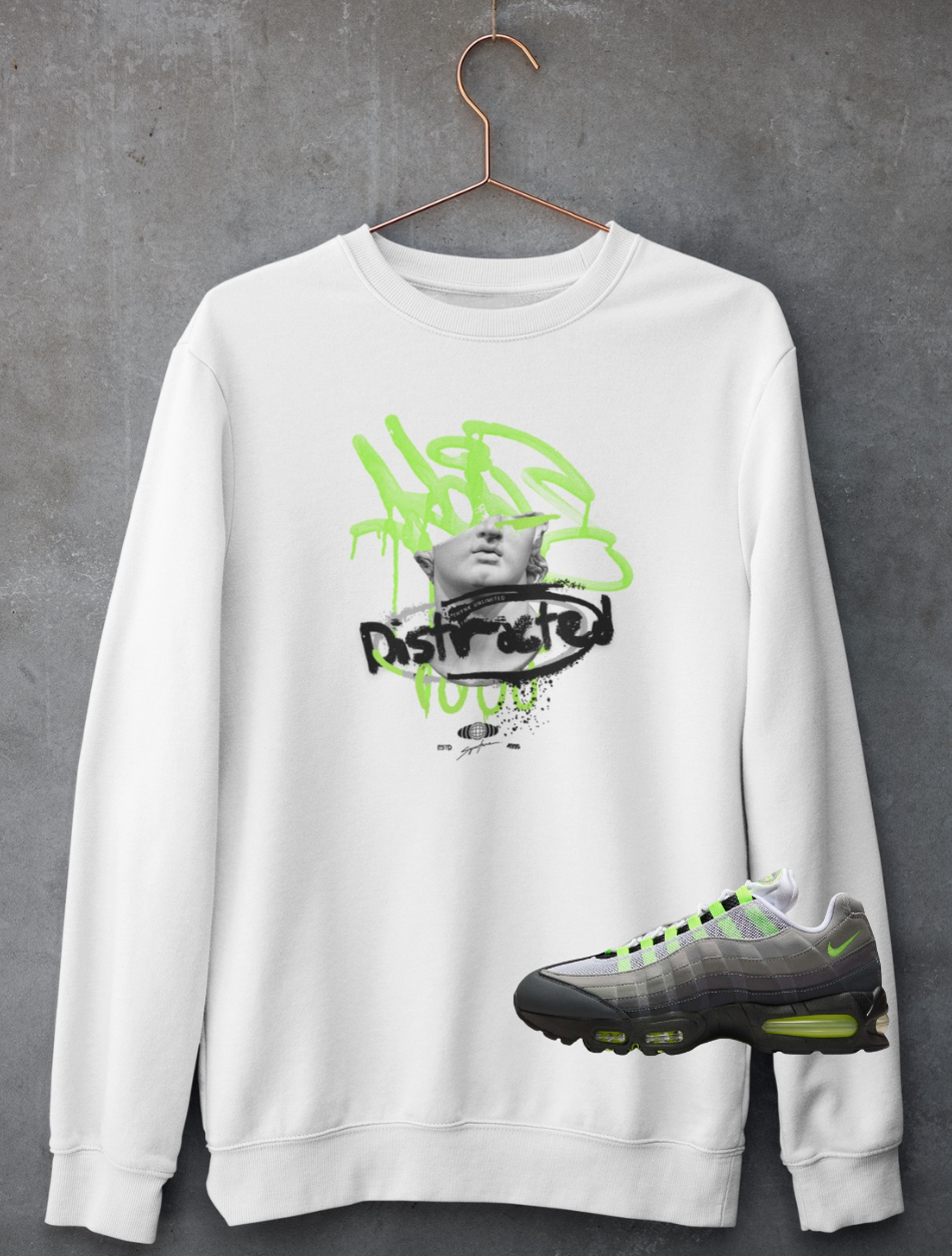 Graffiti Graphic Hoodie, Matches Air Max 95 Neon Green Sneakers