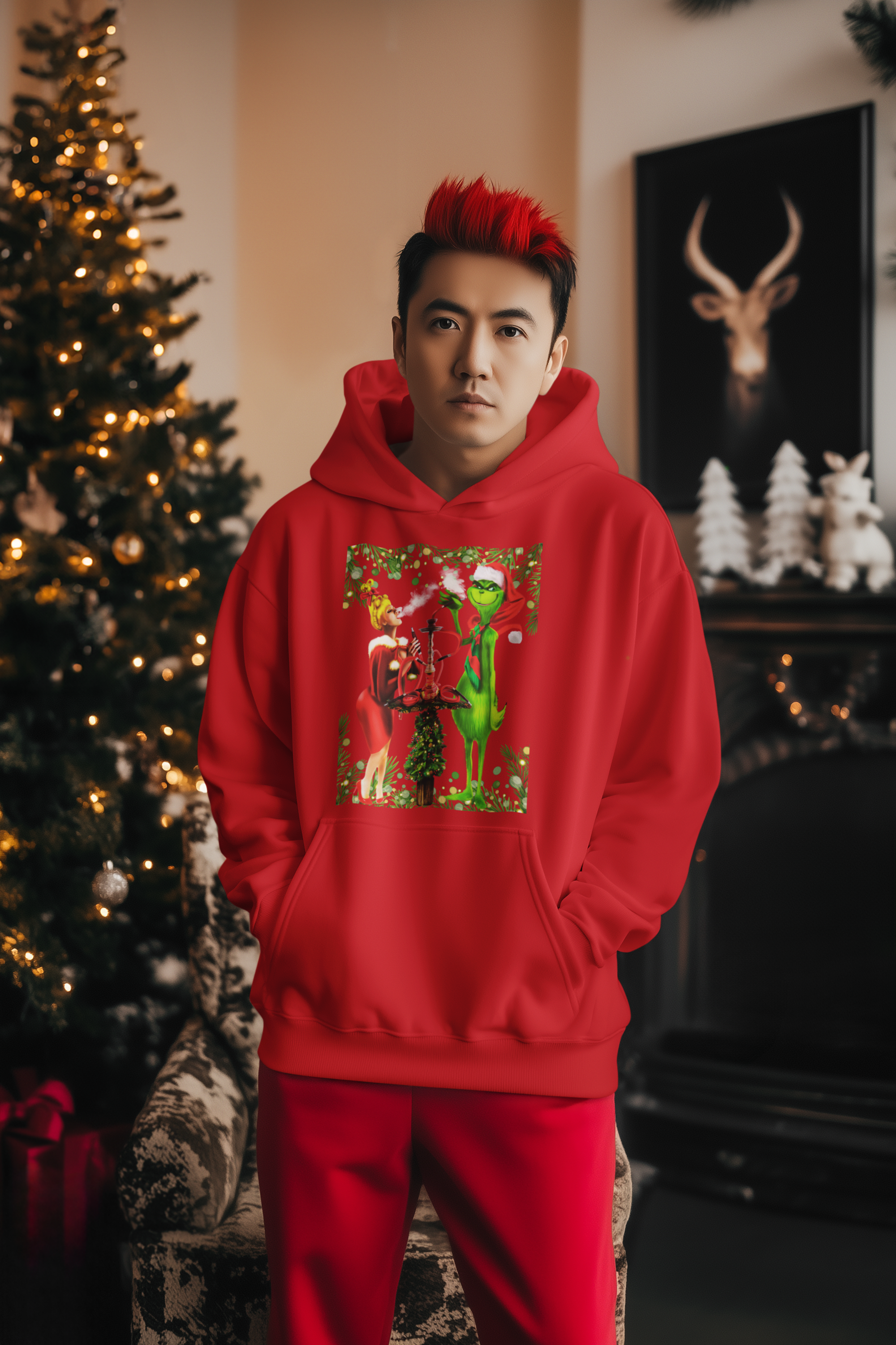 Hookah Grinch Christmas Sweater Ugly Xmas Sweater for Hookah Lovers