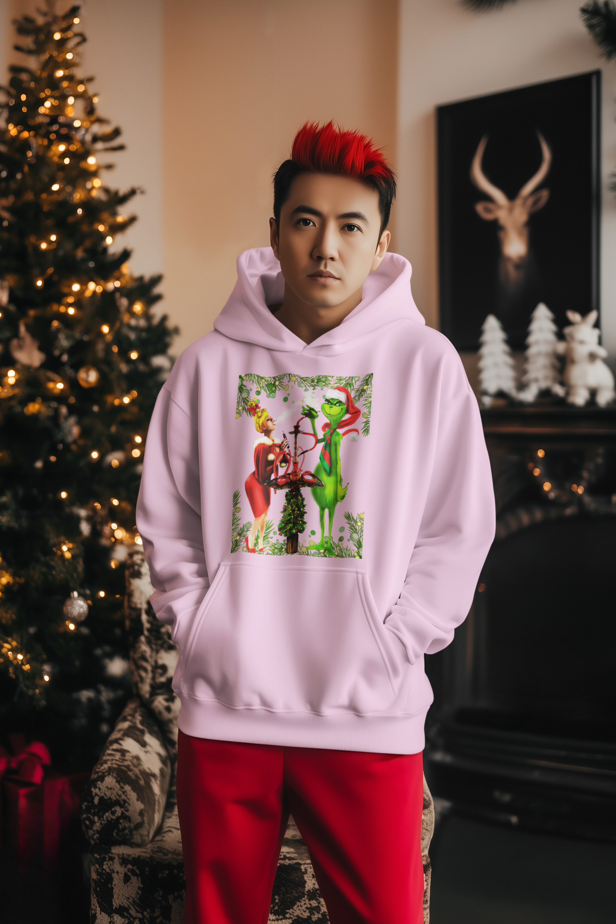 Hookah Grinch Christmas Sweater Ugly Xmas Sweater for Hookah Lovers