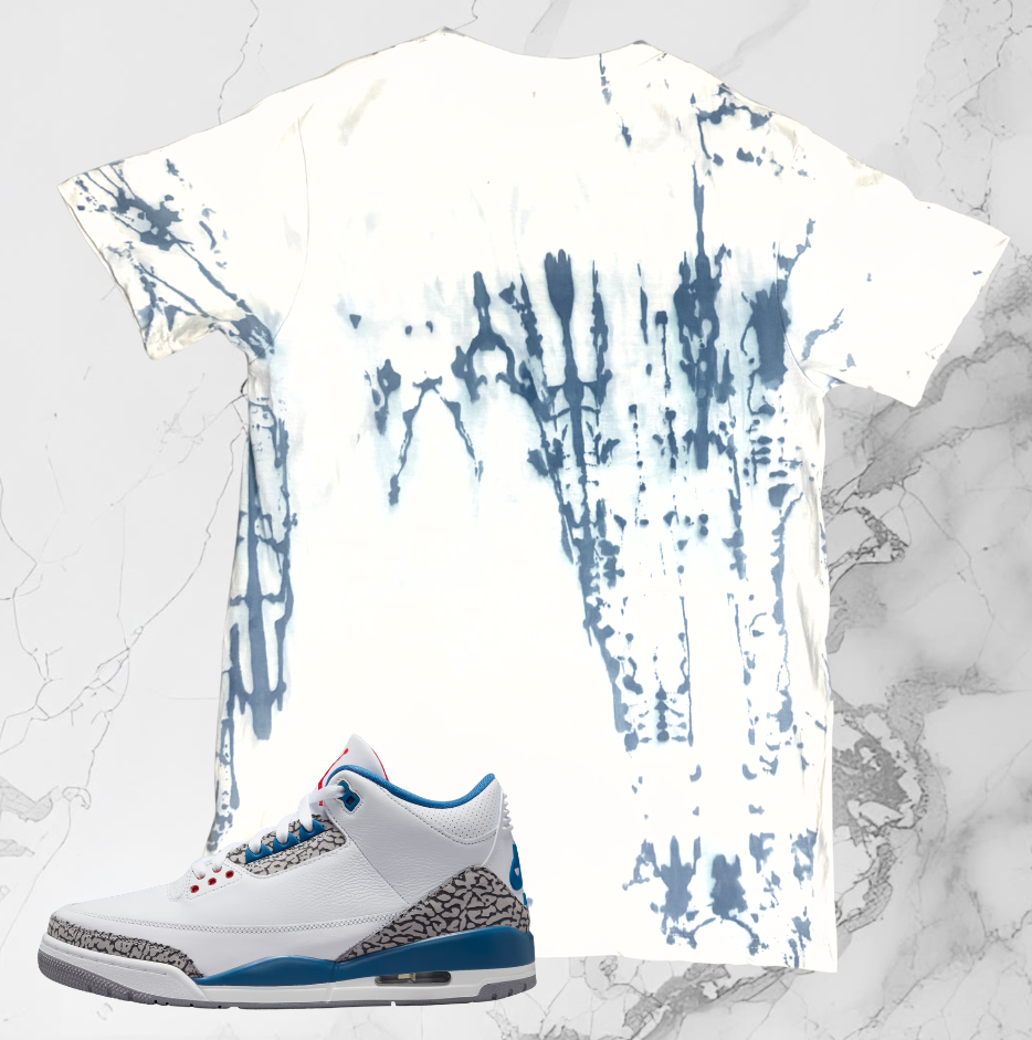 Abstract Elephant Print Shirt, Matches AJ 3 True Blue Sneakers