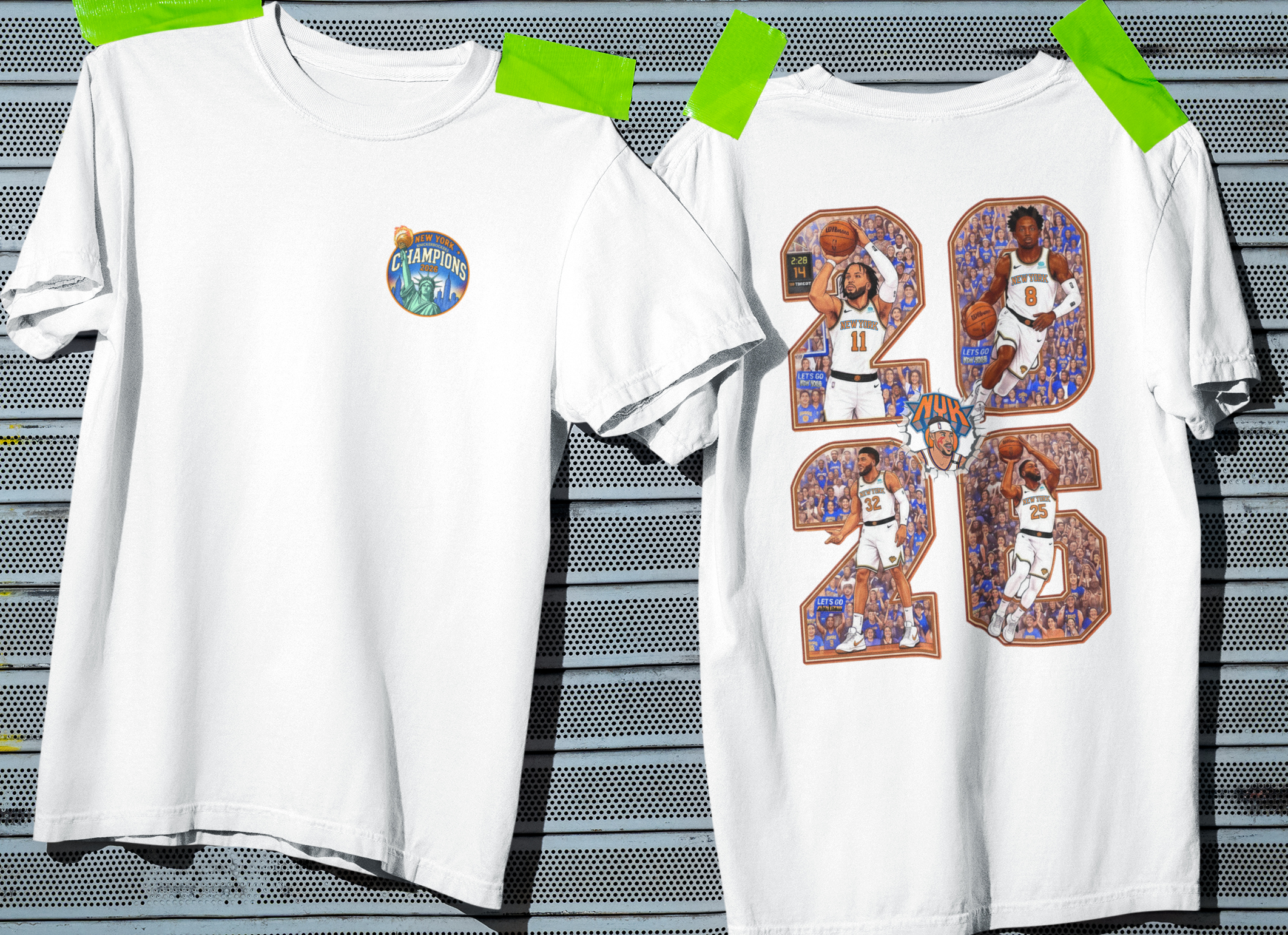 New York Knicks 2026 Championship T-Shirt, Knickerbockers Starting Five Graphic Tee