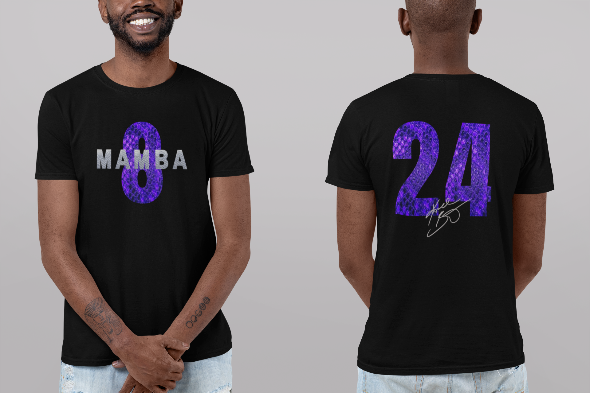 Mamba Snake Skin Graphic Hoodie, Matches Kobe AF1 Court Purple Sneakers, Kobe Bryant Fan Art Shirt, 8/24 Front & Back Number Graphic