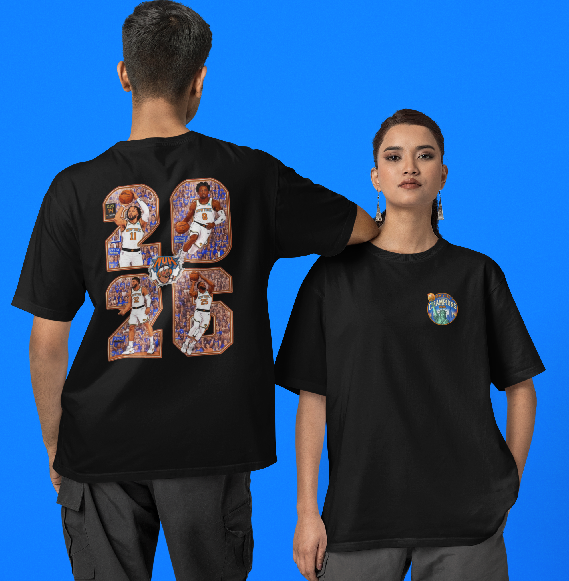 New York Knicks 2026 Championship T-Shirt, Knickerbockers Starting Five Graphic Tee