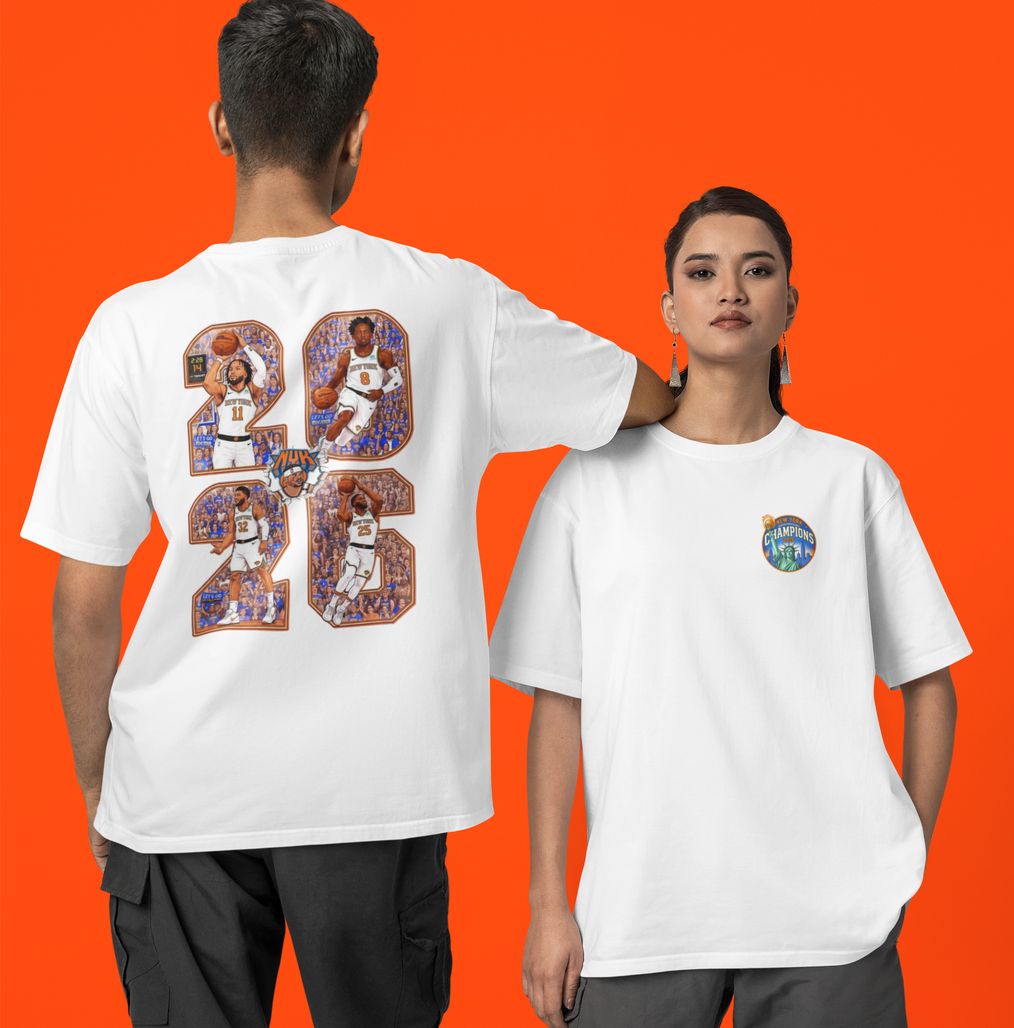 New York Knicks 2026 Championship T-Shirt, Knickerbockers Starting Five Graphic Tee