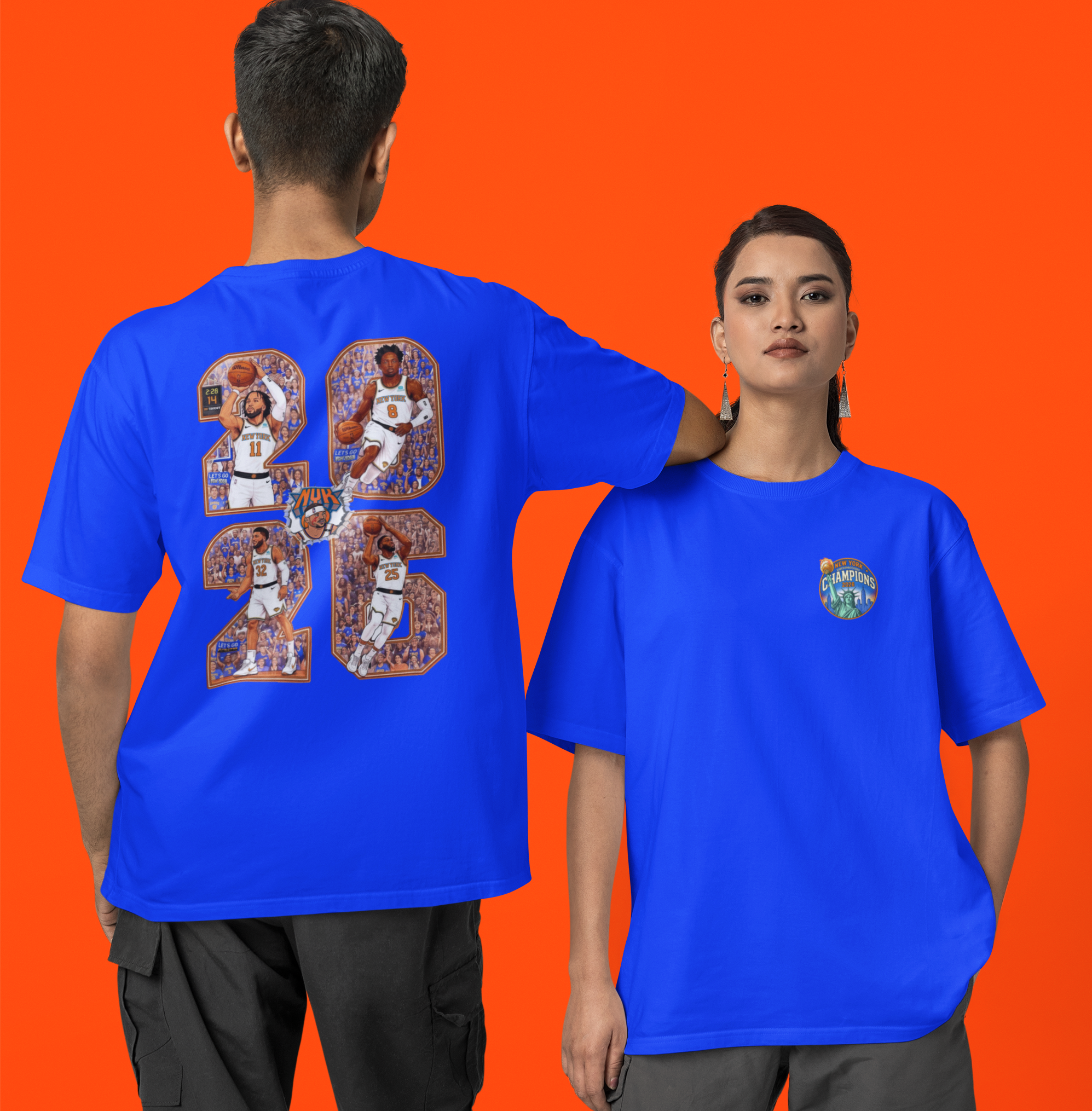 New York Knicks 2026 Championship T-Shirt, Knickerbockers Starting Five Graphic Tee