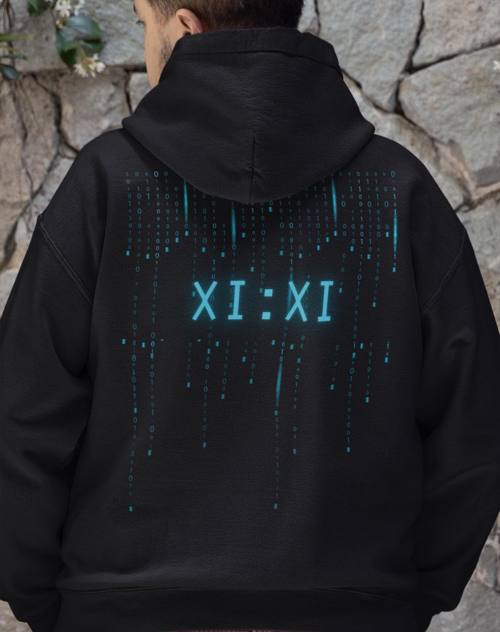 Gamma Eleven's Matrix Hoodie, Matches Retro Air 11's Gamma Sneakers, Front & Back Graphic Shirt