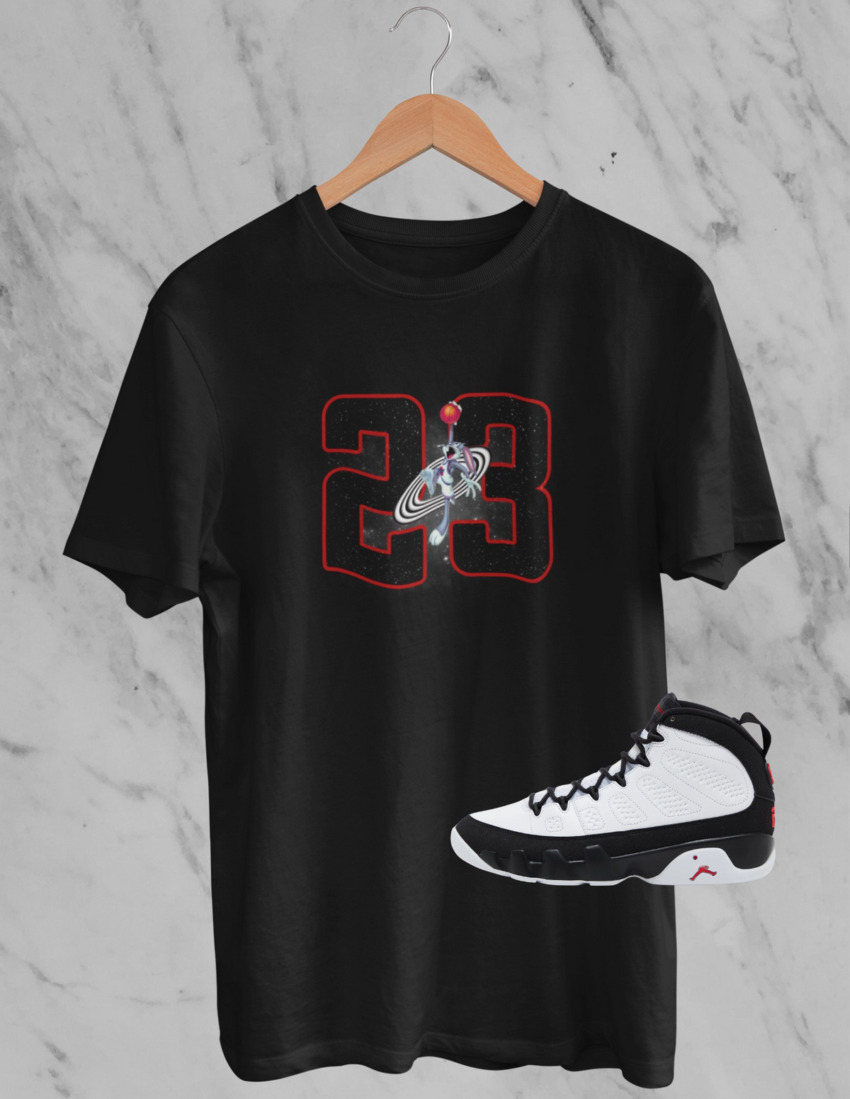 Glitter 23 Shirt, Matches AJ 9 SpaceJam Sneakers