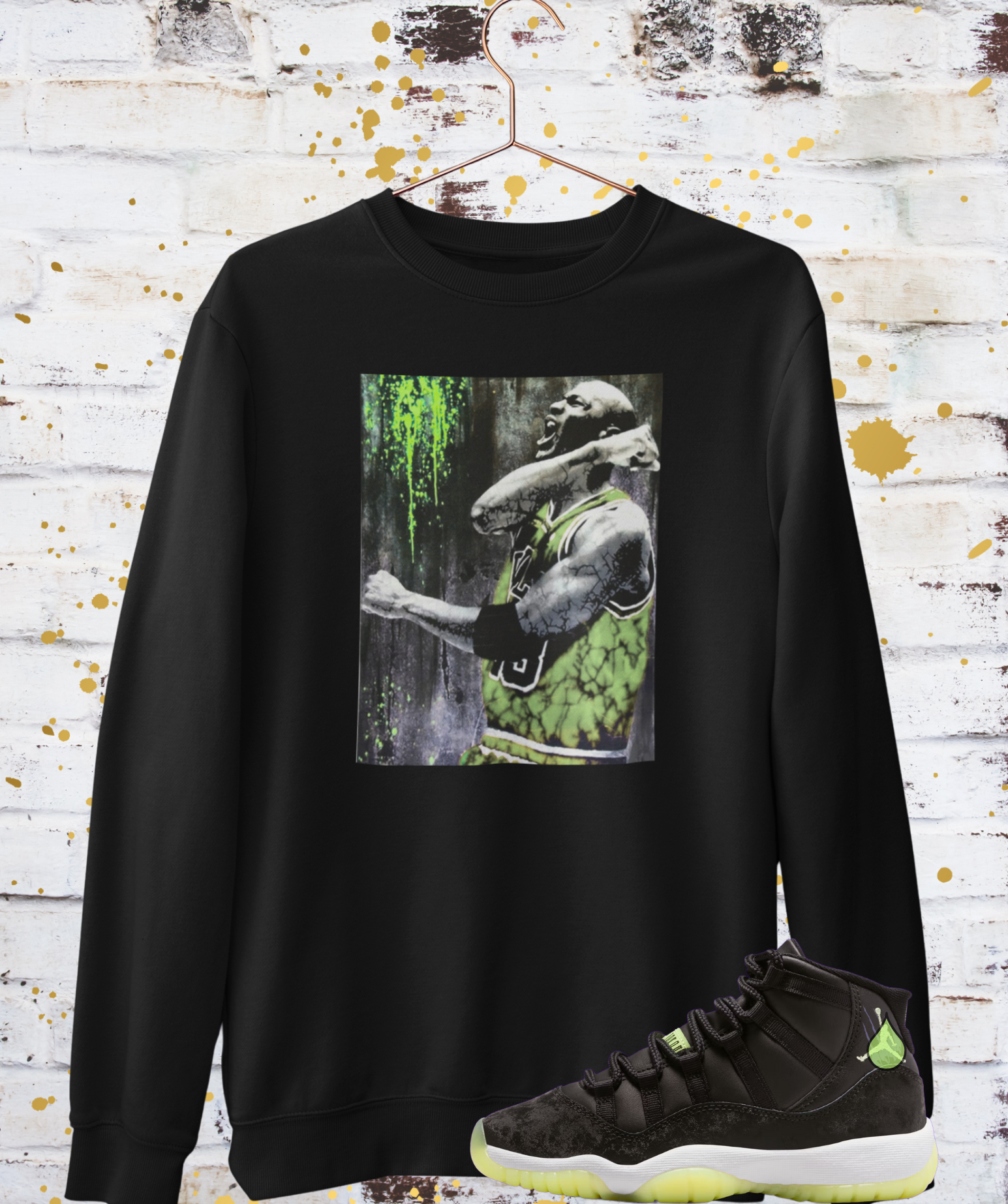 Glow in the dark Air 11's Hoodie, Matches Air 11's Inner Beast Sneakers, Michael Jordan Fan Art Shirt, Inner Beast Sweatshirt