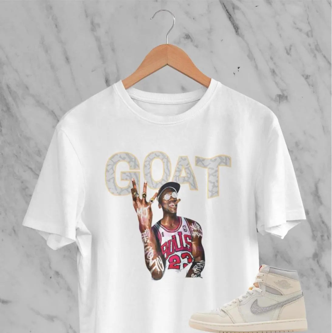 Elephant Print GOAT Hoodie, Matches Air 1's High OG Sail/University Red Sneakers