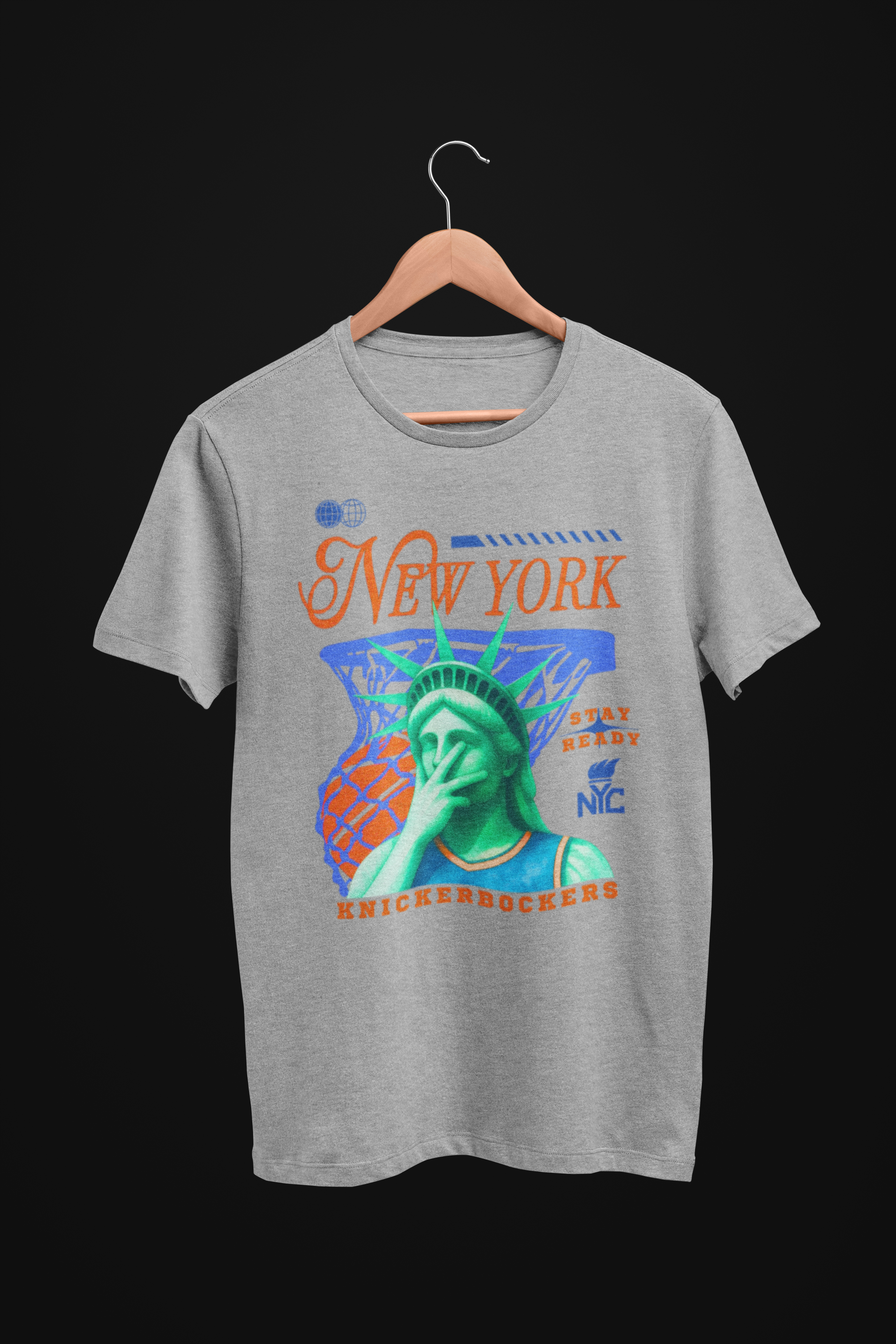 New York Basketball Shirt, Statue of Liberty Knickerbockers T-Shirt