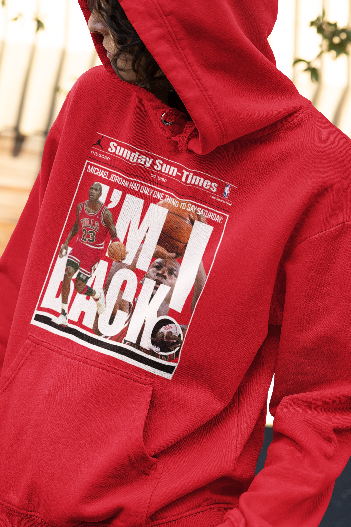 Air 5's Fire Red Hoodie, Matches Air 5's OG Black Tongue Sneakers, Michael Jordan Fan Art Sweatshirt