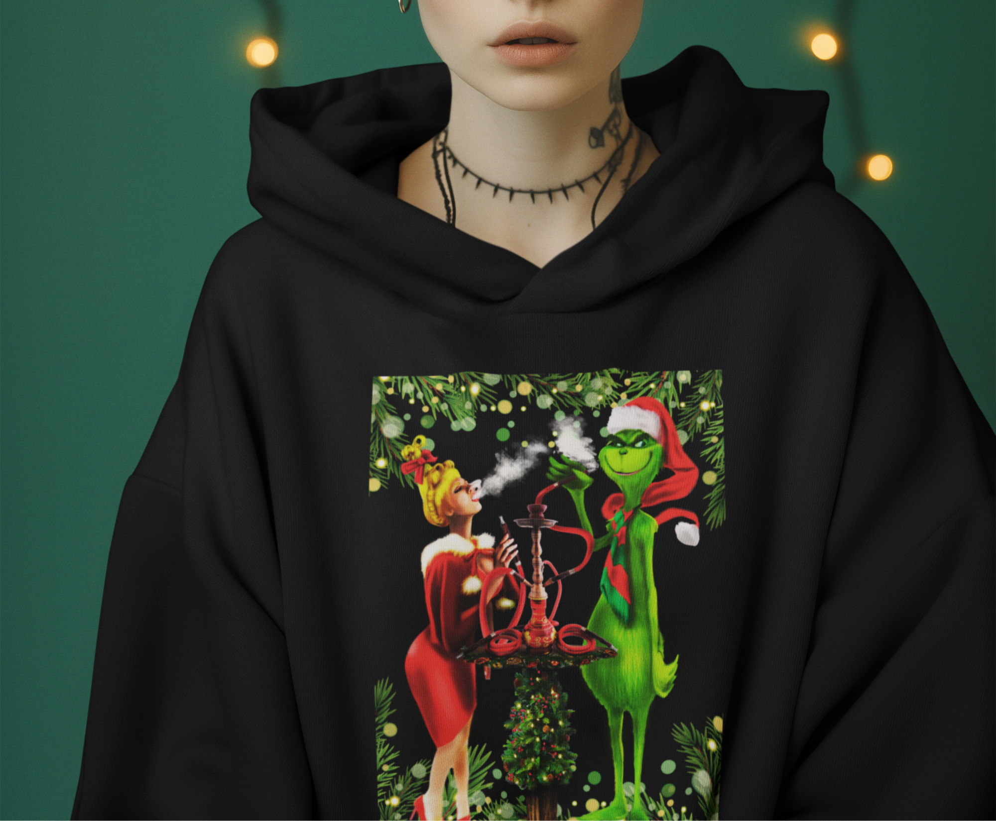 Hookah Grinch Christmas Sweater Ugly Xmas Sweater for Hookah Lovers