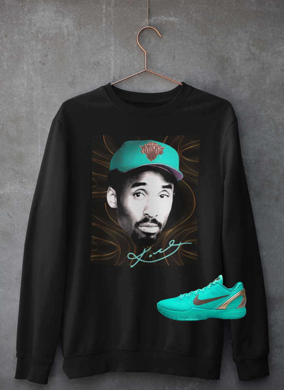 Knicks Kobe Head Hoodie, Matches Kobe Protro 6 Statue of Liberty Sneakers