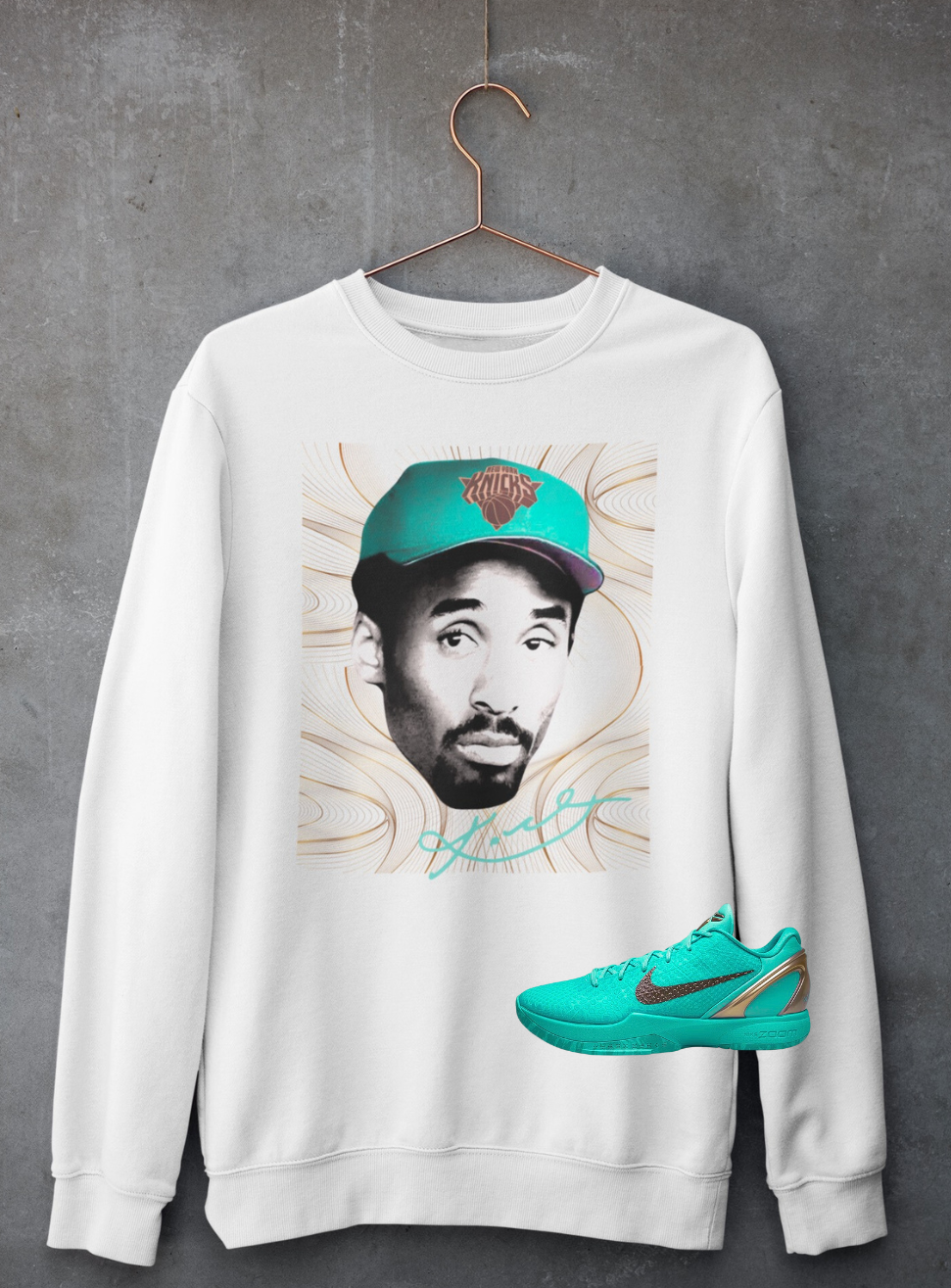 Knicks Kobe Head Hoodie, Matches Kobe Protro 6 Statue of Liberty Sneakers