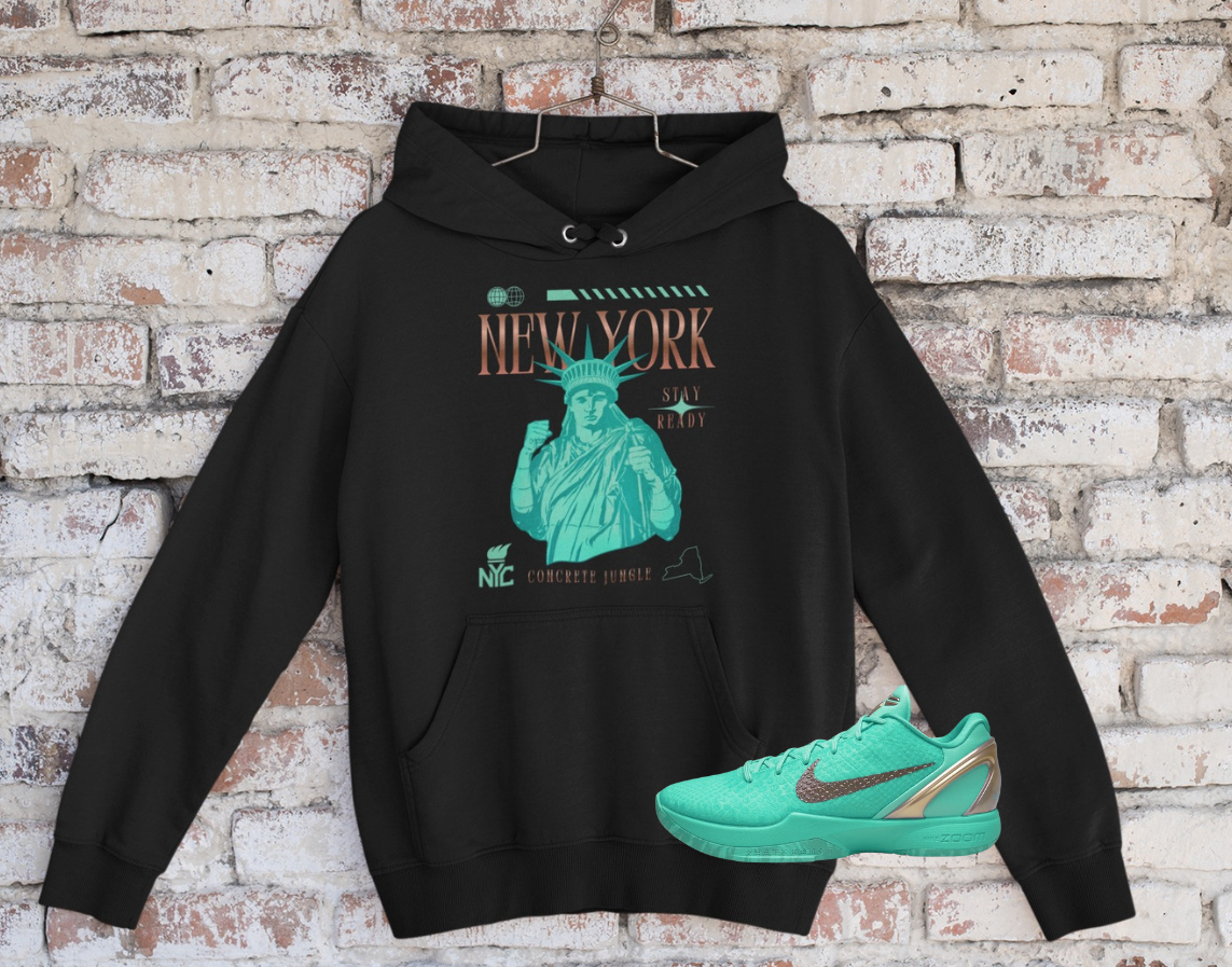 New York Hoodie, Matches Kobe 6 Protro Statue of Liberty Sneakers