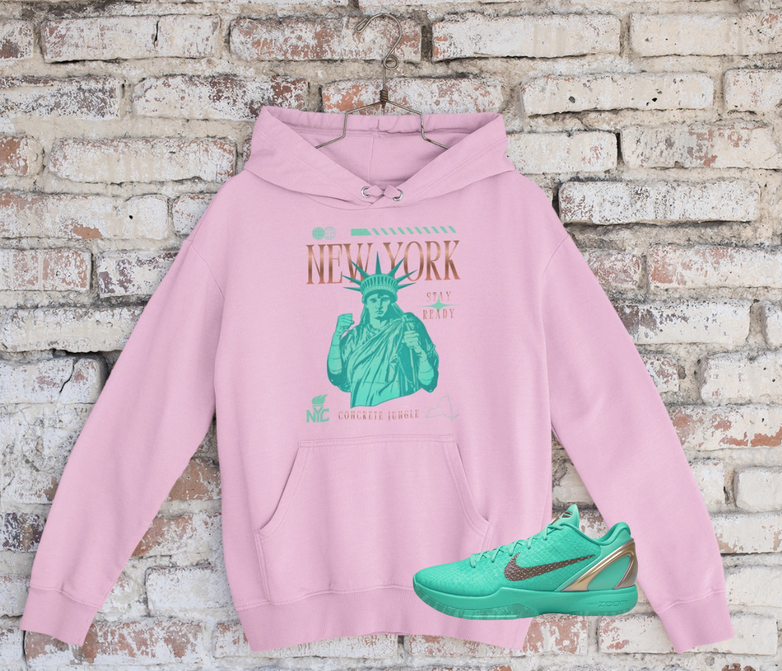 New York Hoodie, Matches Kobe 6 Protro Statue of Liberty Sneakers