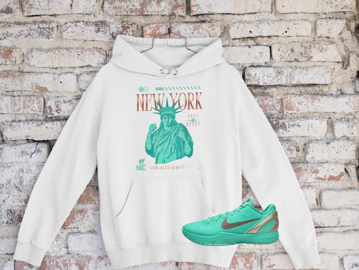 New York Hoodie, Matches Kobe 6 Protro Statue of Liberty Sneakers