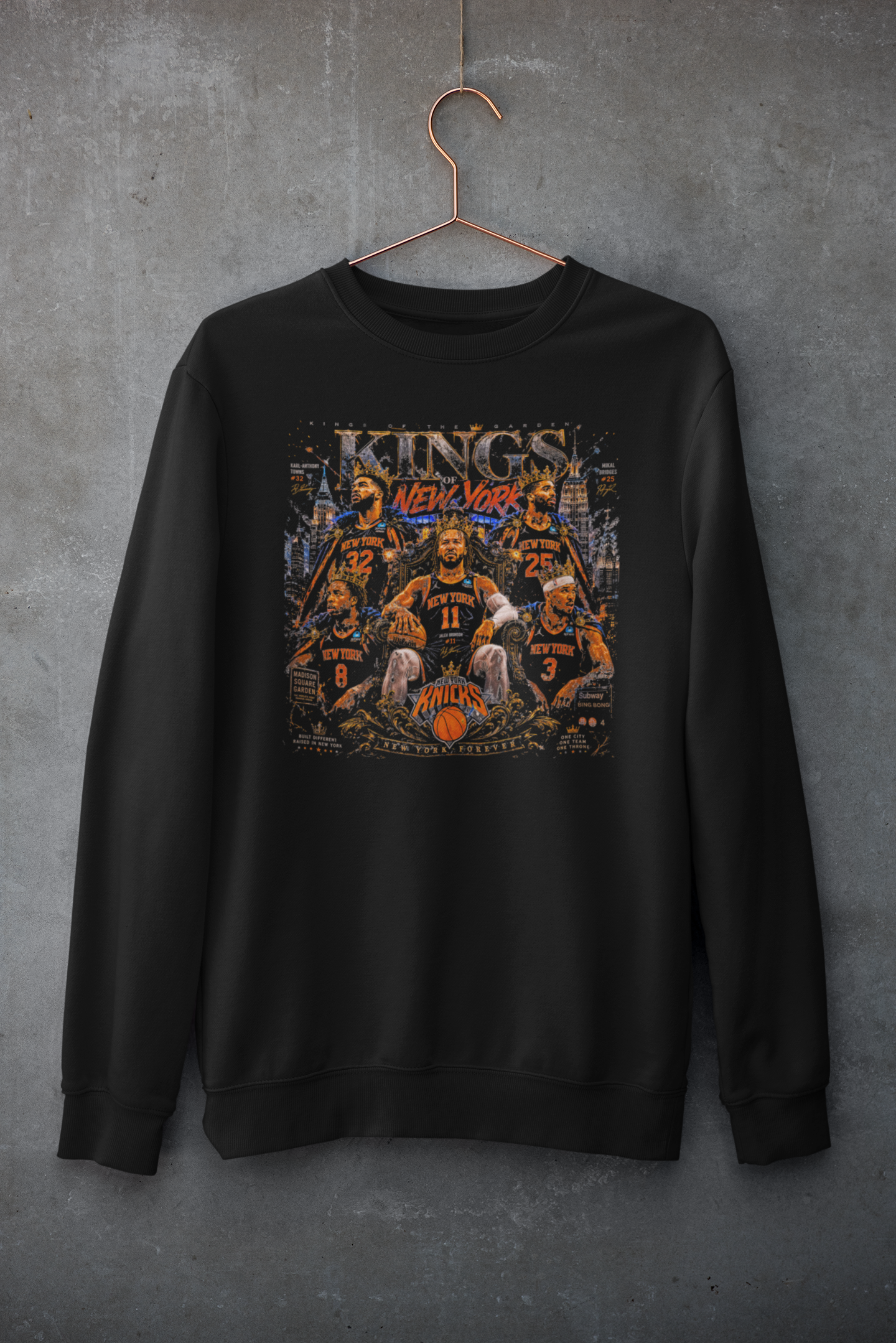 New York Basketball T-Shirt, Knickerbockers Starting Five, Kings of NY Graphic Tee