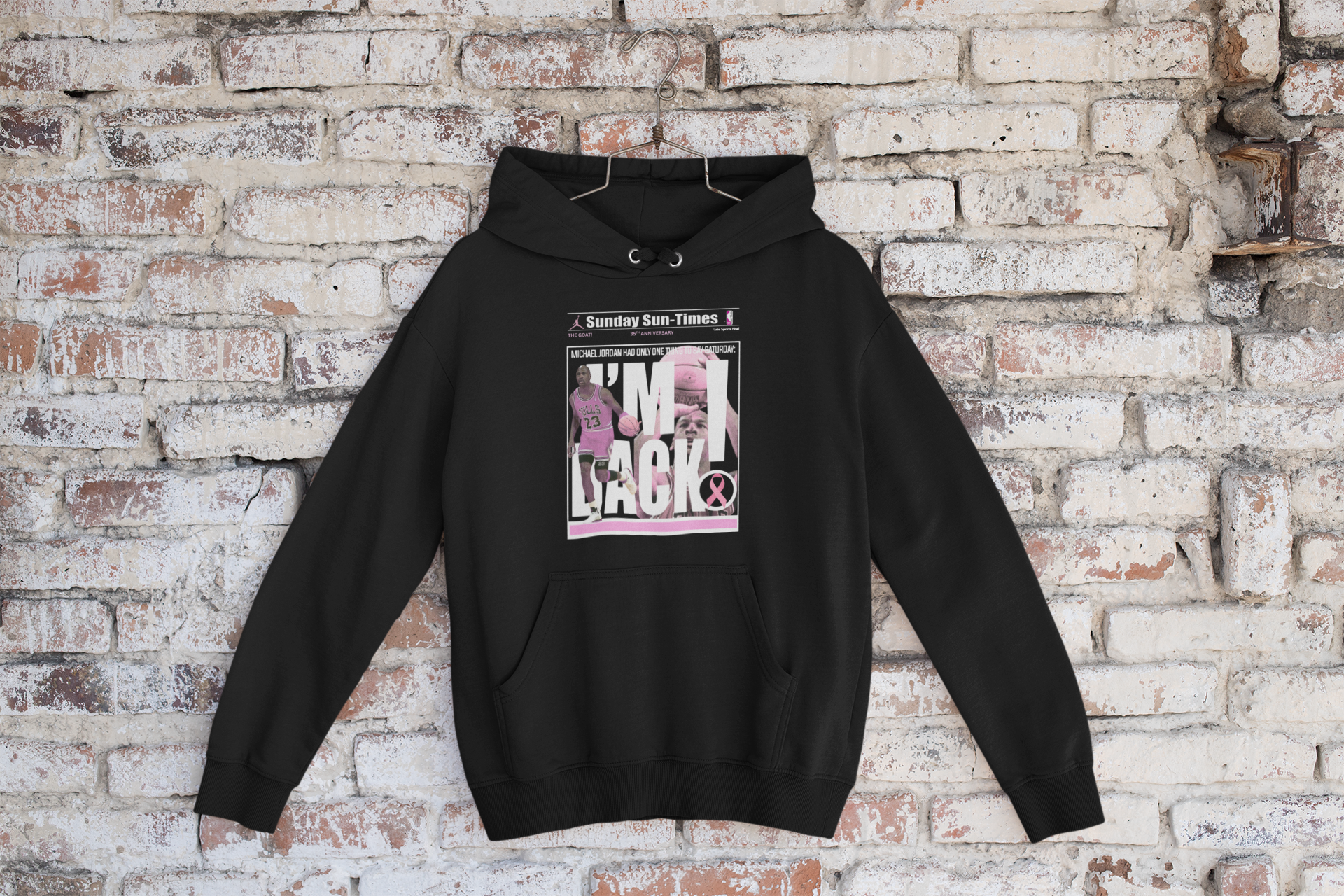 Air 5s Pink Hoodie, Matches Air 5s 35th Anniversary Sneakers, Michael Jordan Retro Newspaper Fan Art Shirt