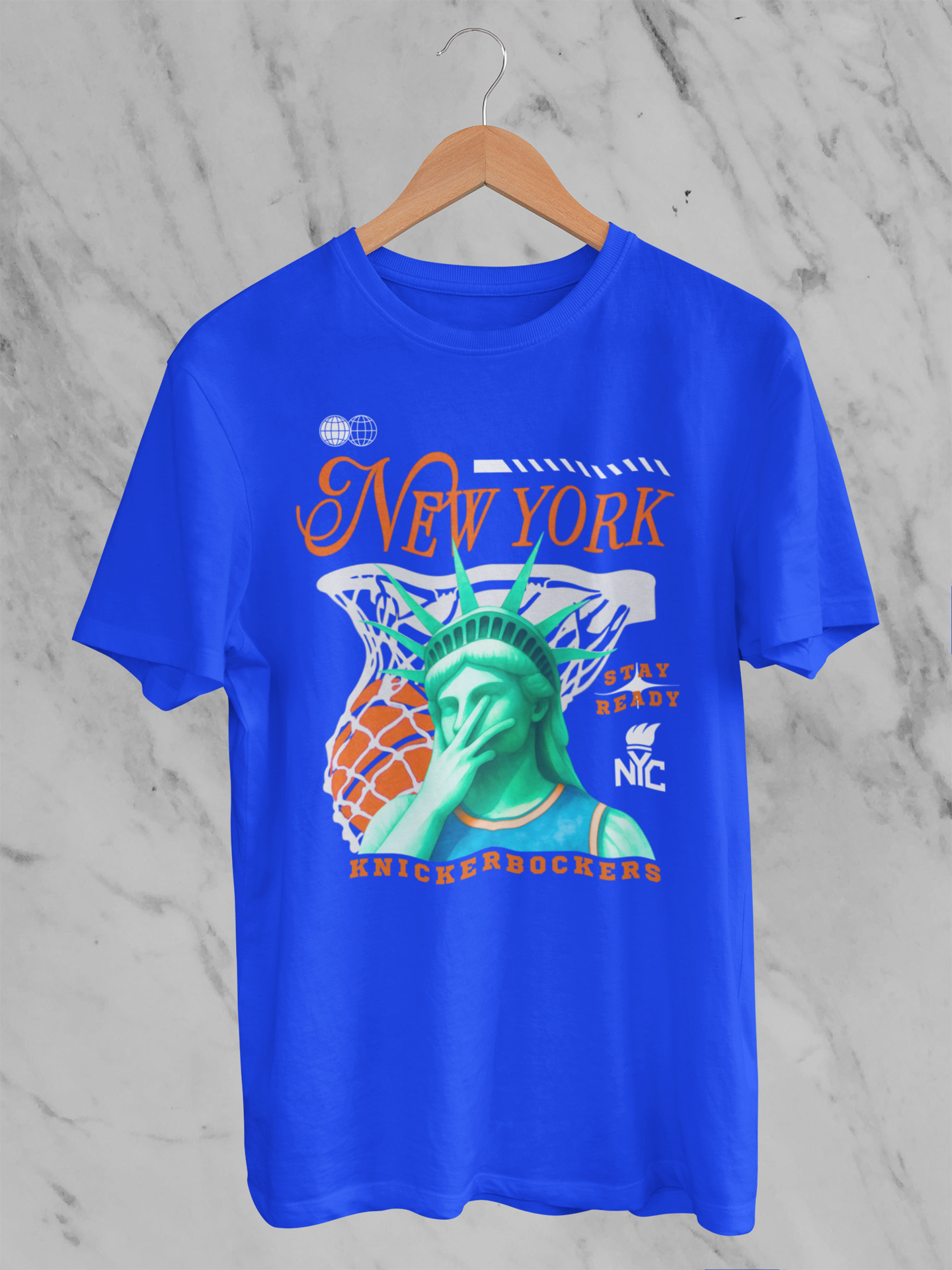 New York Basketball Shirt, Statue of Liberty Knickerbockers T-Shirt