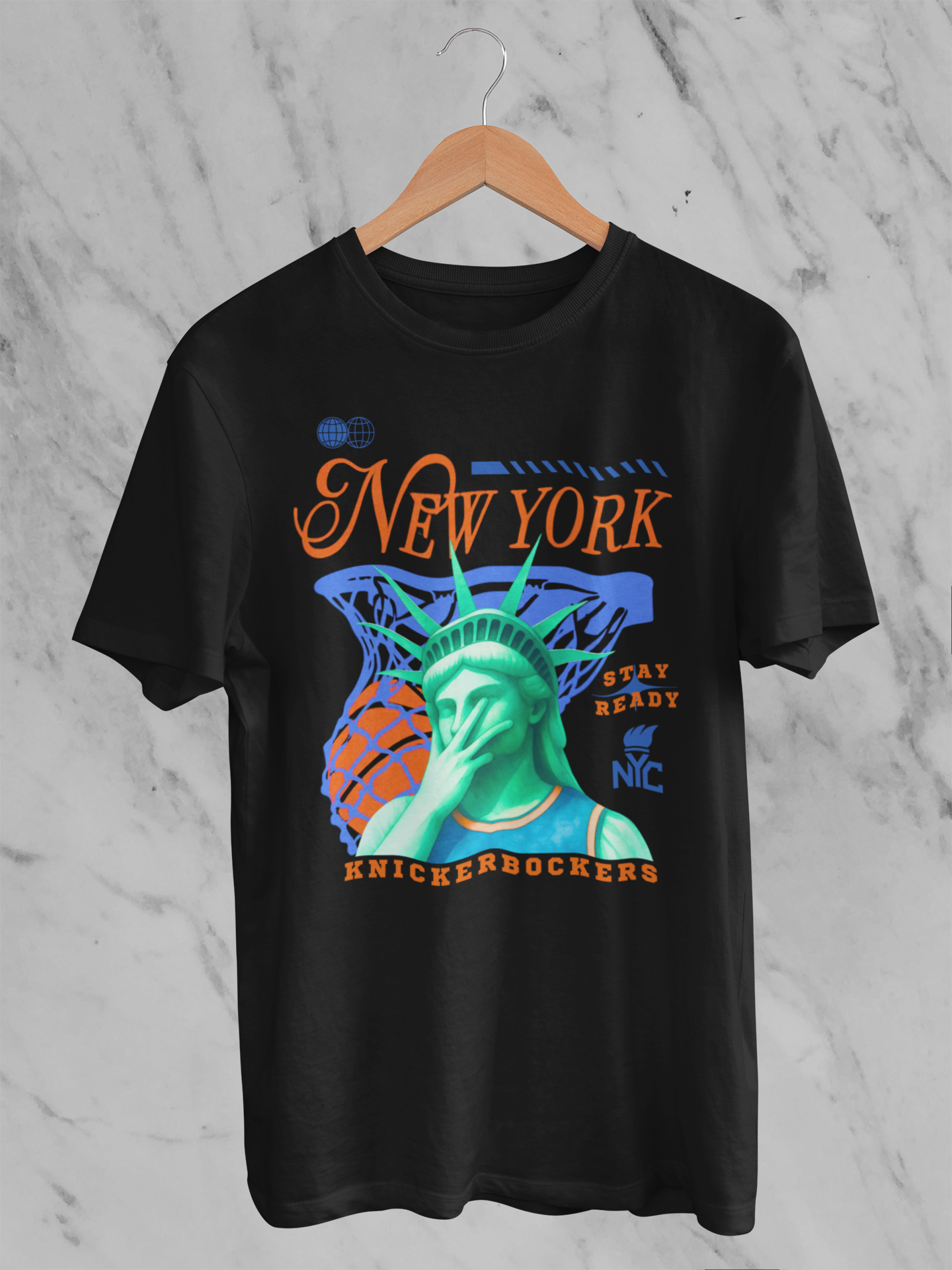 New York Basketball Shirt, Statue of Liberty Knickerbockers T-Shirt