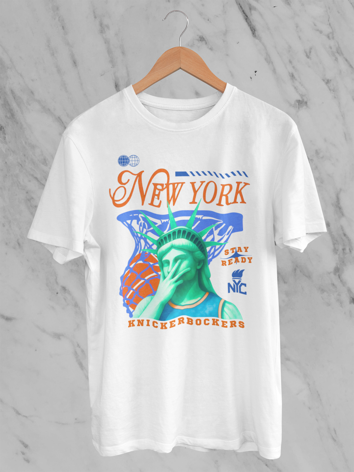 New York Basketball Shirt, Statue of Liberty Knickerbockers T-Shirt